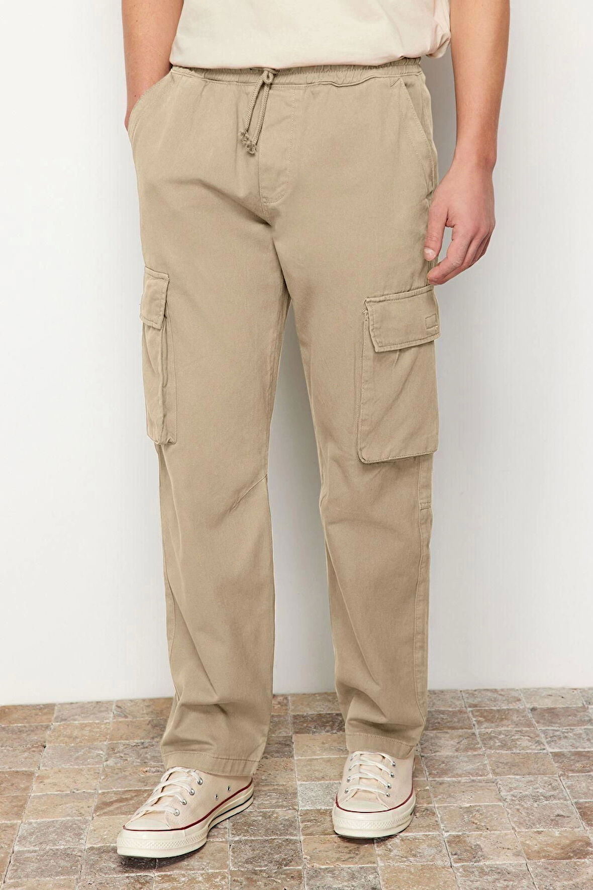 Erkek Yeni Moda Boru Paça Regular Boy Dokuma Unisex Regular Fit Kargo Cepli Pantolon