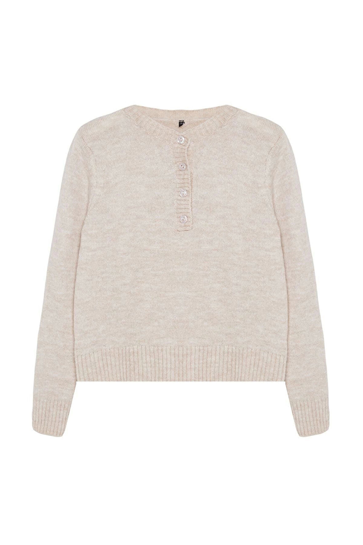 Kadın Moda Şık Bisiklet Yaka Standart Kol Regular Yumuşak Dokulu Basic Triko Kazak