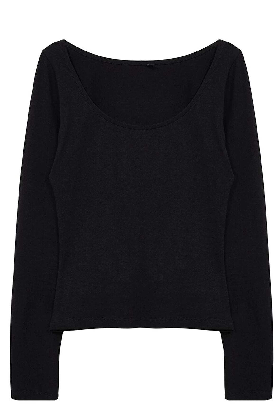 Kadın Moda Şık Üst Giyim Regular Havuz Yaka Slim Kalıp Örme Fitted Vücuda Oturan Esnek Bluz