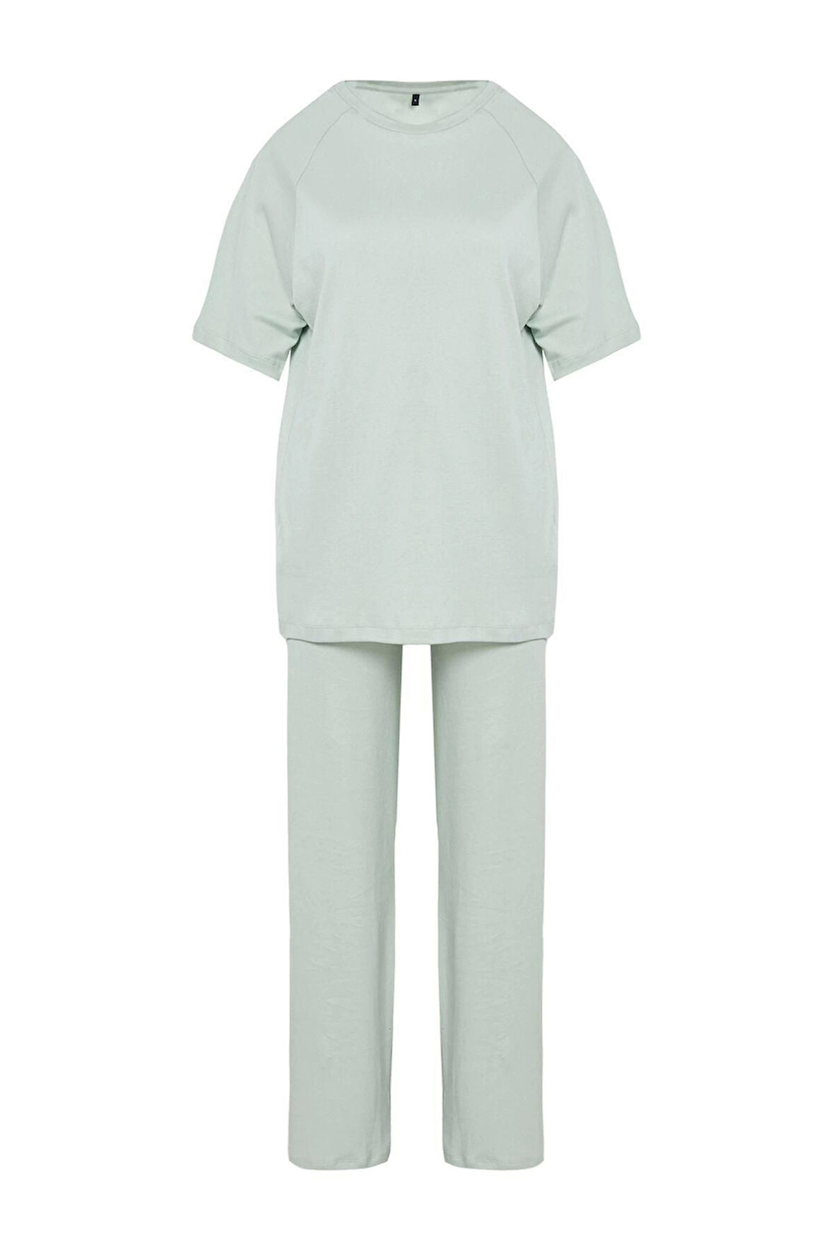 Kadın Moda Şık Geniş Paça Relaxed Rahat Kalıp Geniş Paça Örme Bluz Pantolon Alt-Üst Takım