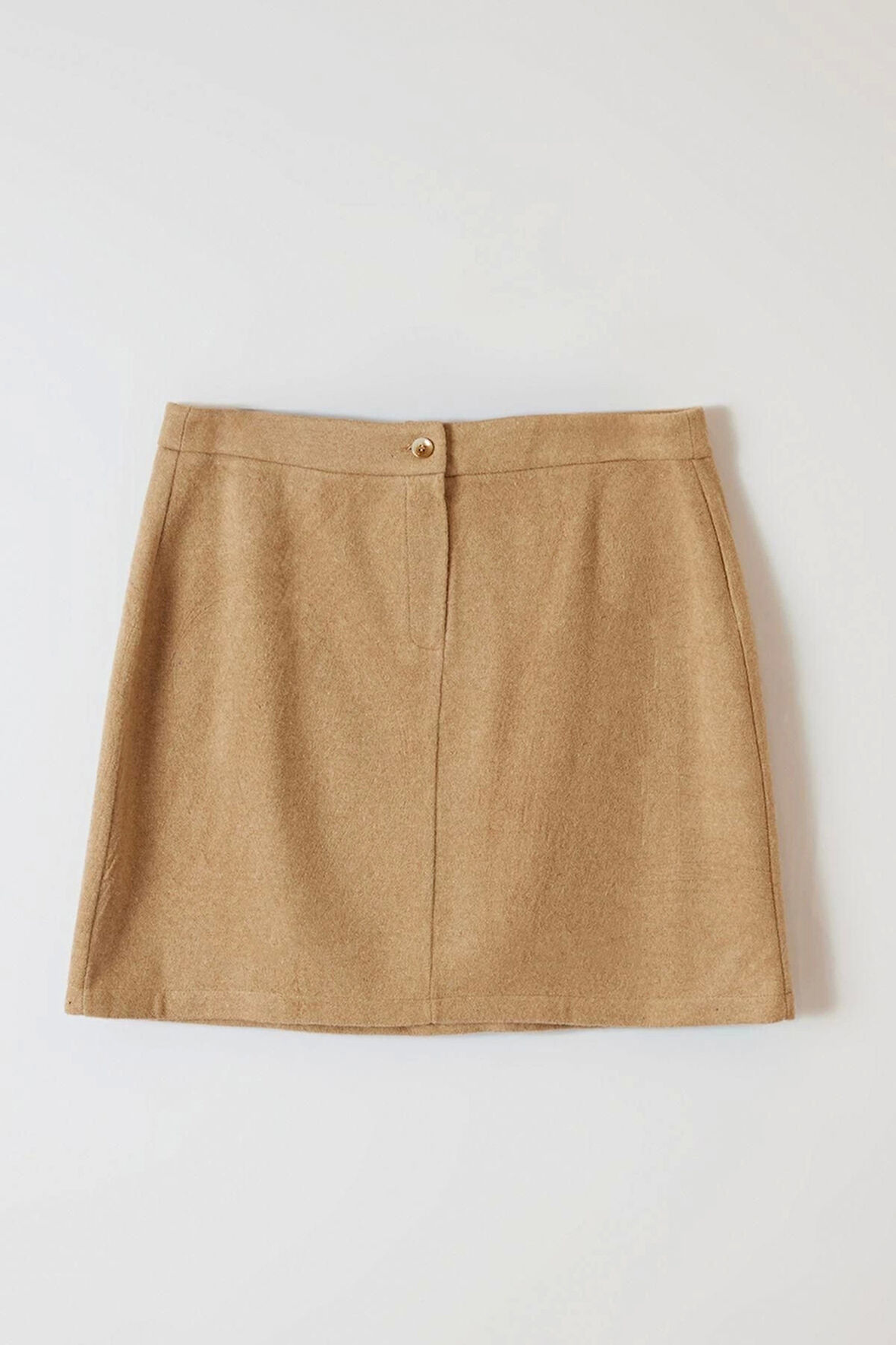 Kadın Moda Stil Mini Astarsız Dokuma Büyük Beden Düğmeli Fermuarlı Mini Dokuma Kaşe Kalın Etek