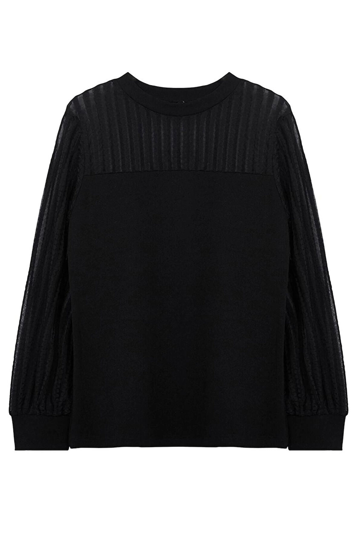 Kadın Moda Şık Büyük Beden Regular Dik Yaka Regular Kalıp Örme Dantelli Bluz