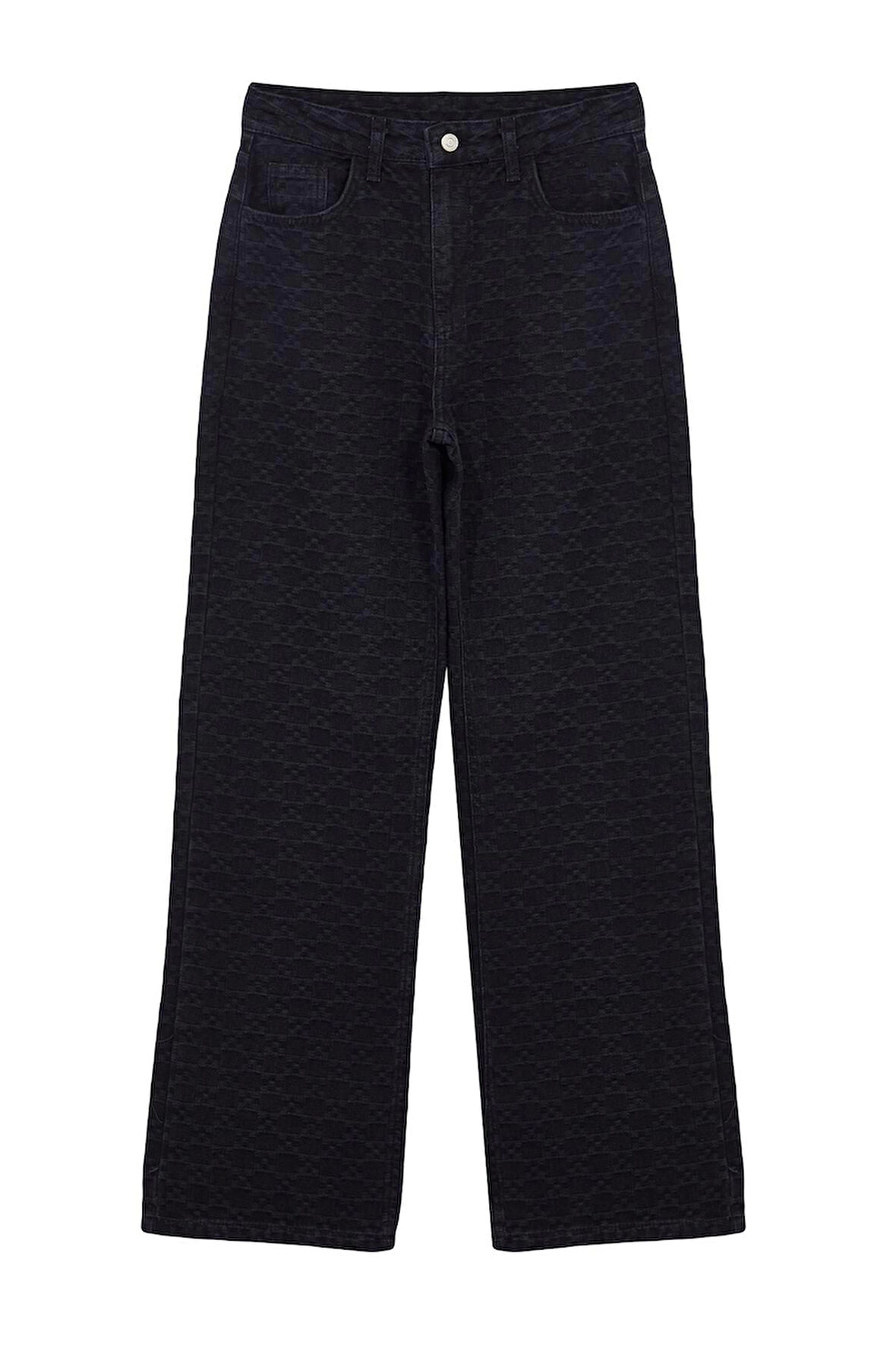 Kadın Moda Şık Kot Pantolon Geniş Paça Regular Boy Denim Yüksek Bel Jeans