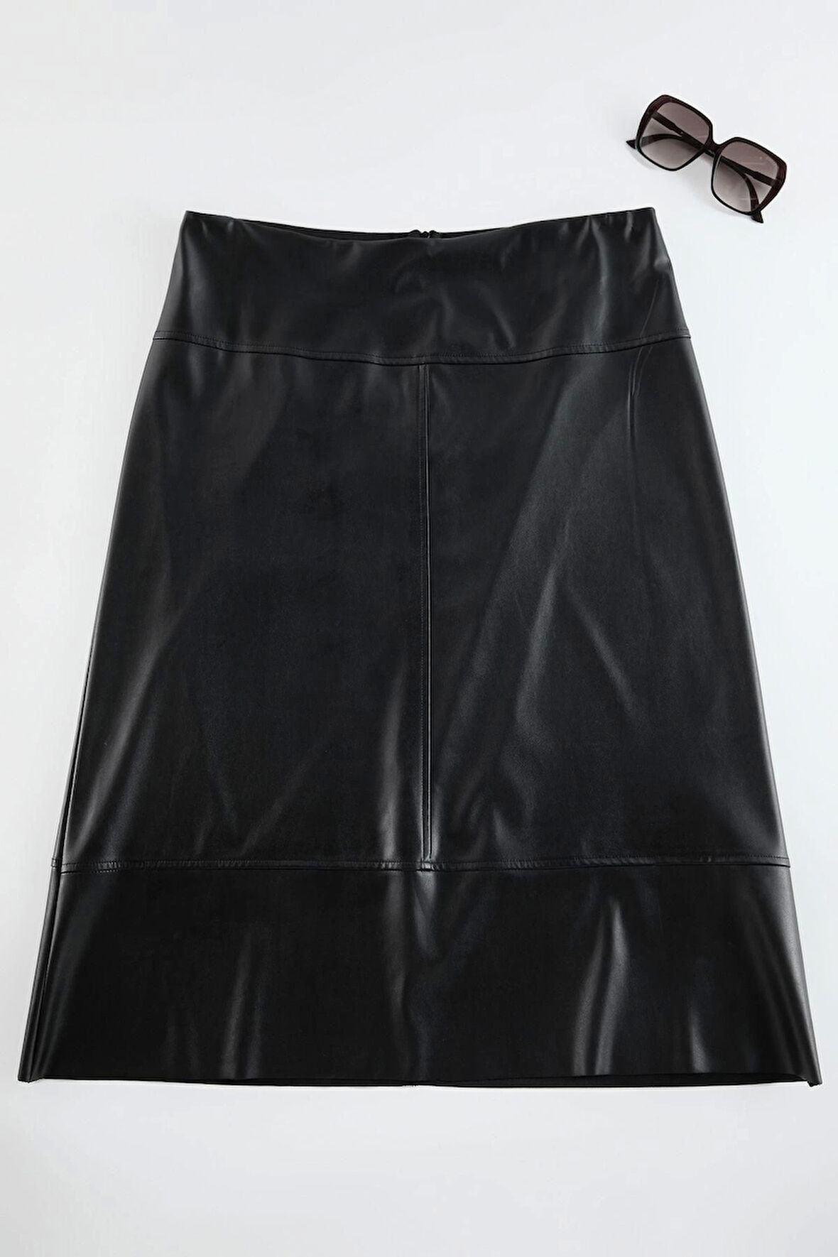 Kadın Moda Stil Midi Astarsız Dokuma Büyük Beden Dokuma Etek