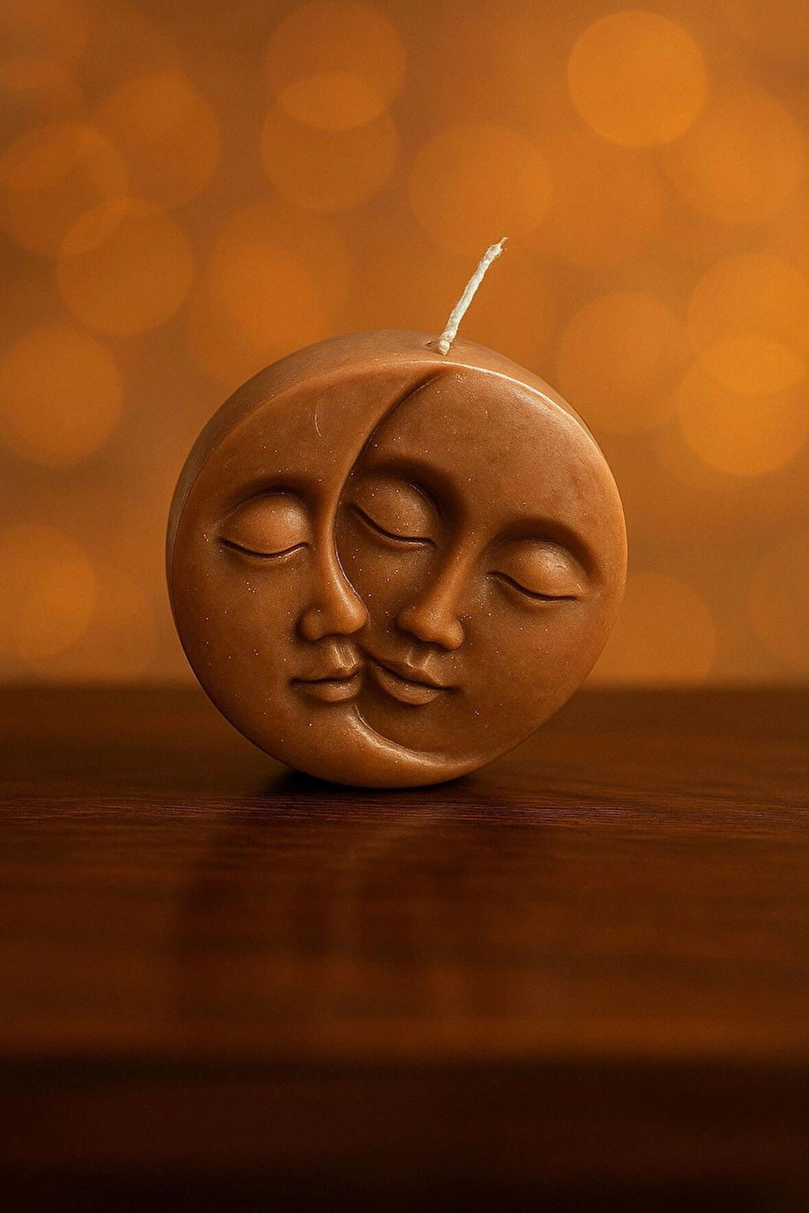 Ay ve Güneş Figürlü Dekoratif El Yapımı Mum