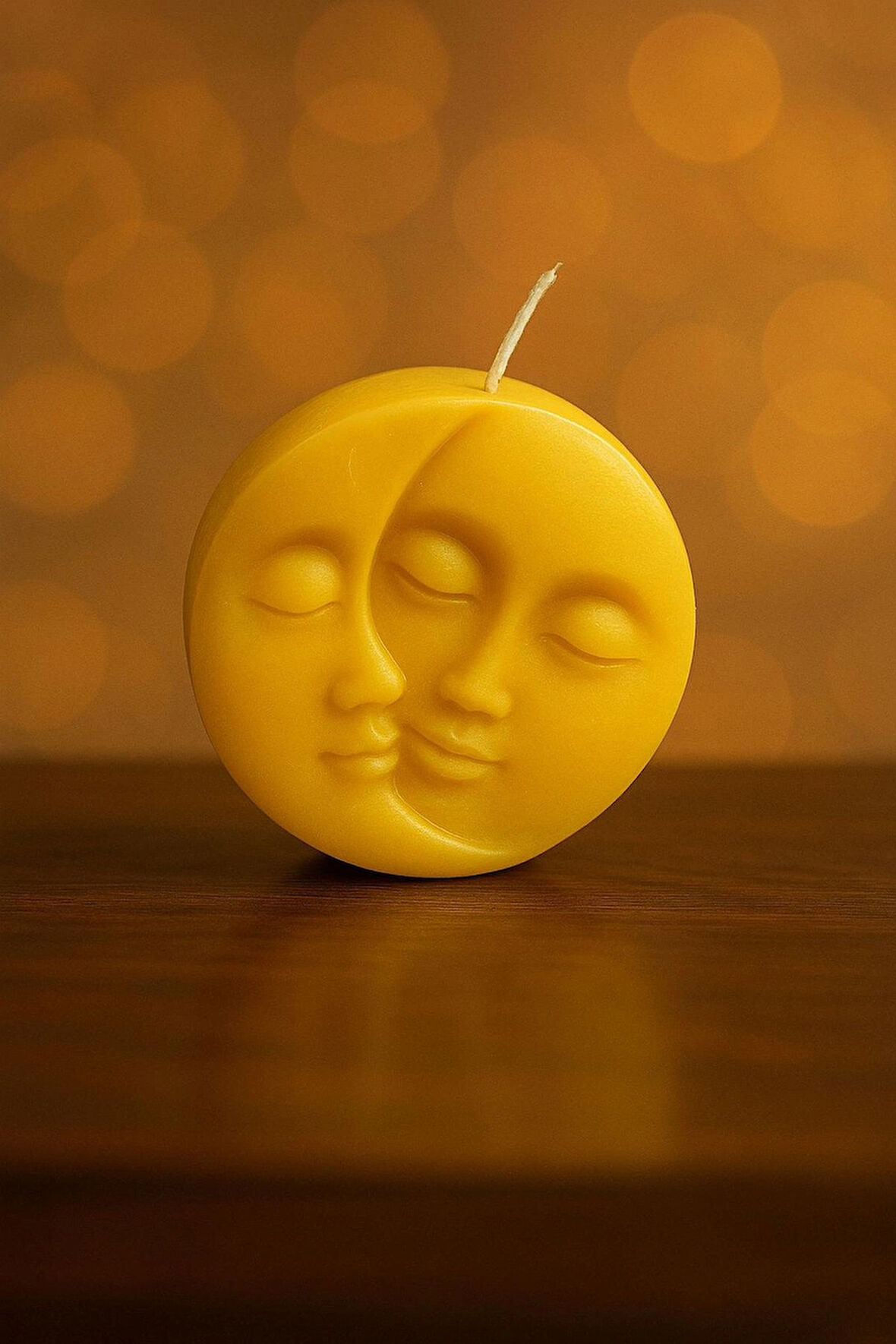 Ay ve Güneş Figürlü Dekoratif El Yapımı Mum