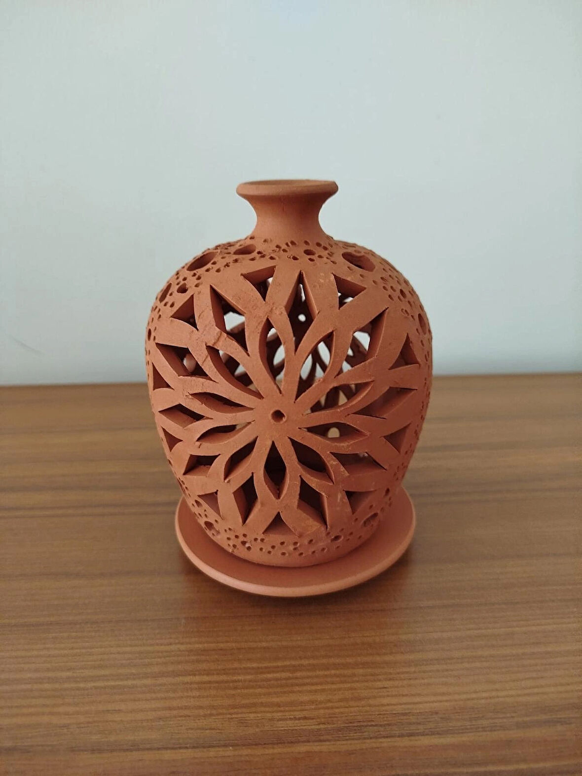 Toprak Mumluk Çömlek Dekoratif Hediyelik Mumluk Orta Boy