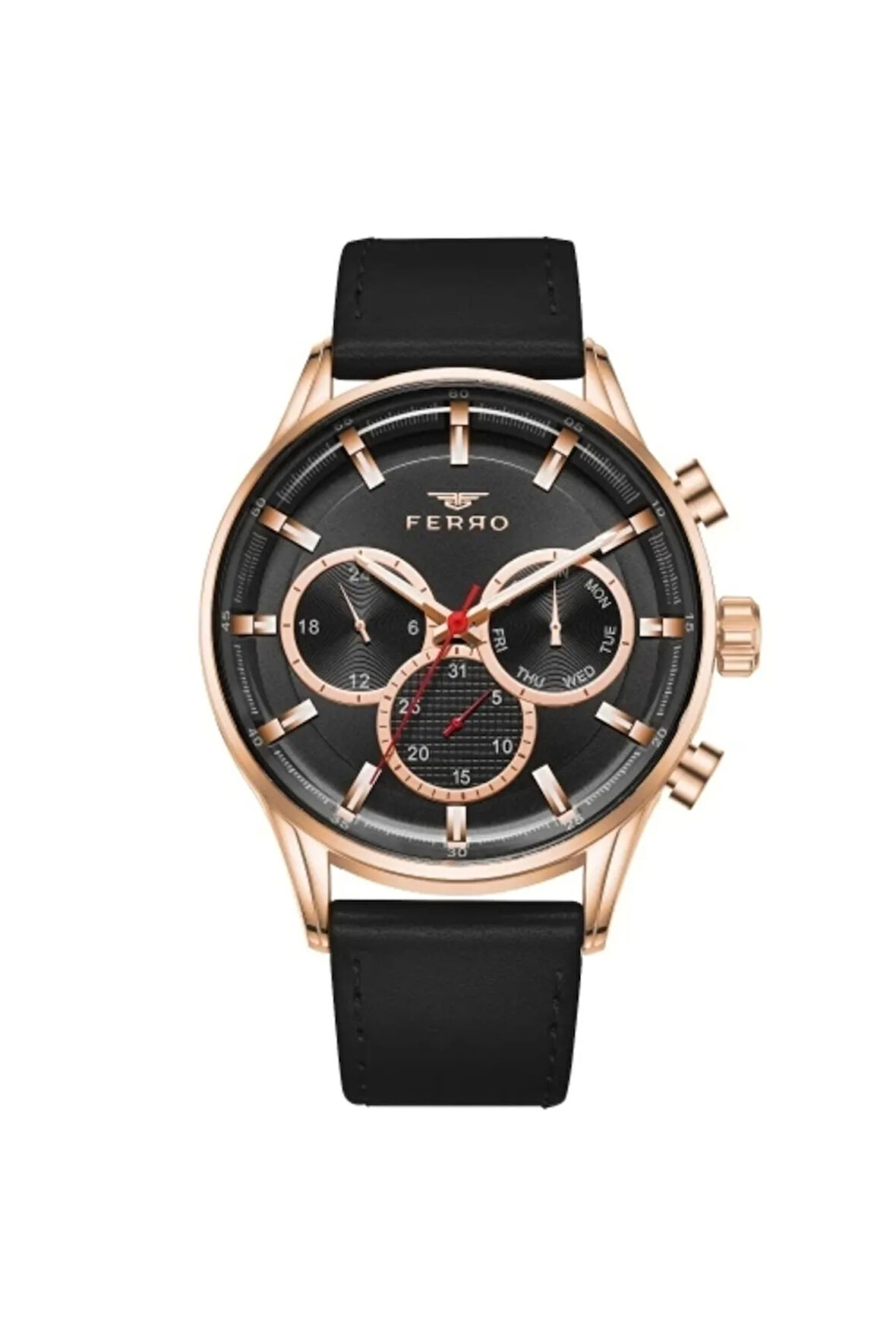 Siyah Deri Kordon Erkek Kol Saati FM11025B-R