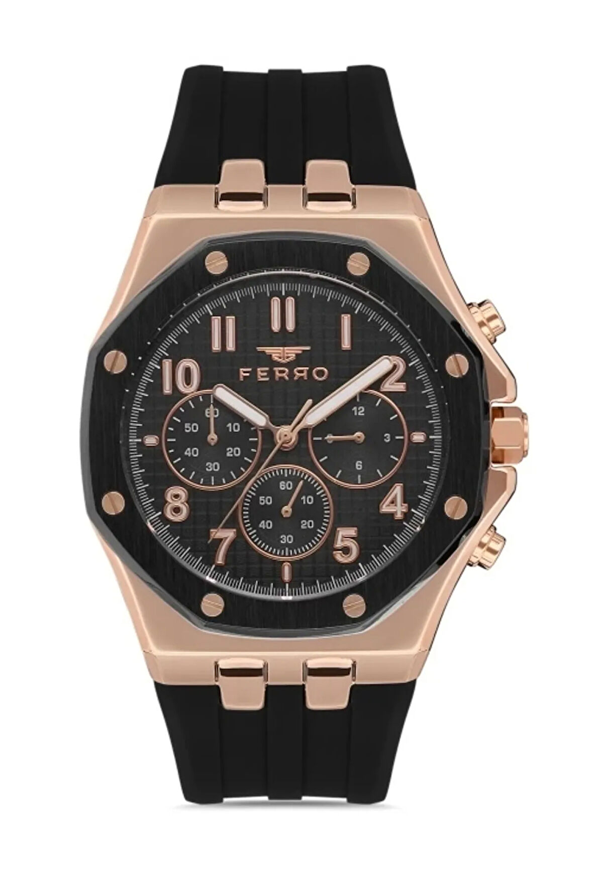 Siyah Silikon Kordon Erkek Kol Saati FM11307D-G