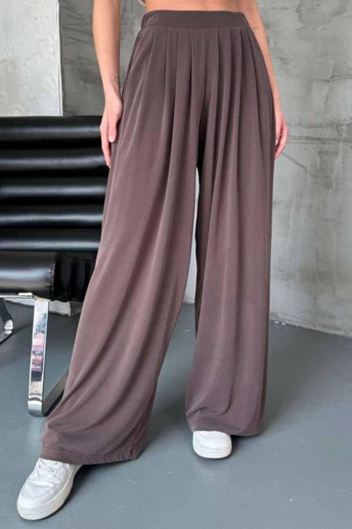 Feela Moda Kadın Beli Lastikli Modal Dokuma Pileli Şalvar Kadın Pantolon 2012