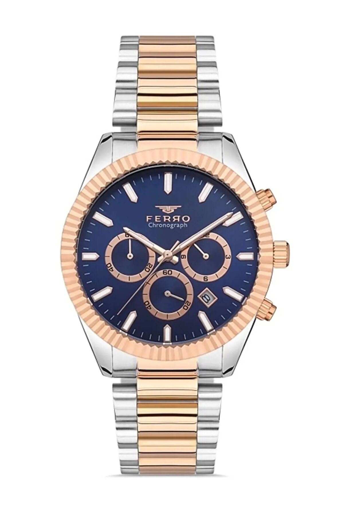 Sarı ve Gümüş Çelik Kordon Erkek Kol Saati FM31289A-D2