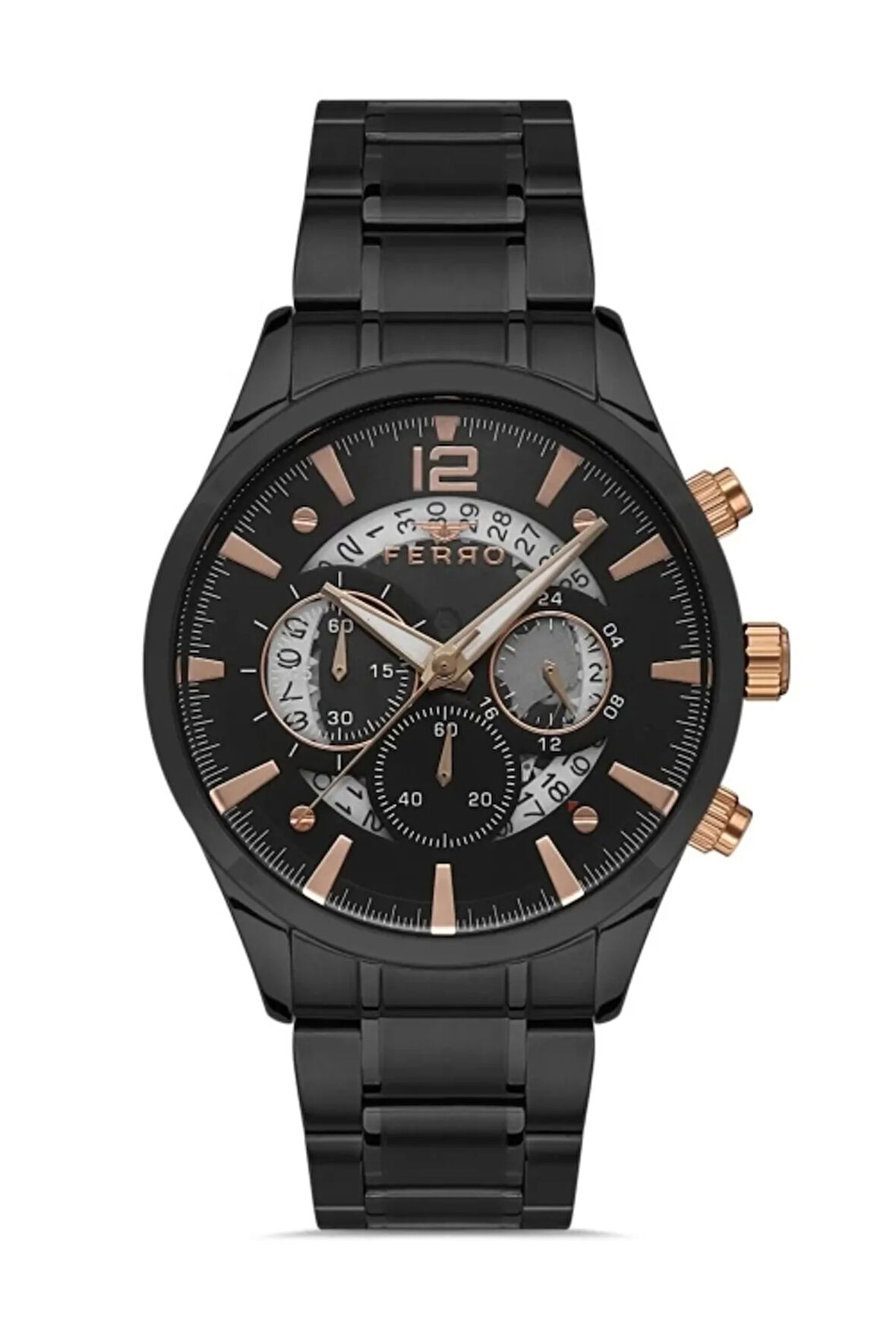 Siyah Çelik Kordon Erkek Kol Saati Fm31320a-g