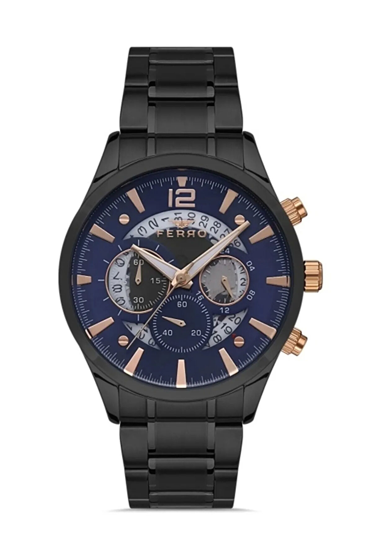 Siyah Çelik Kordon Erkek Kol Saati Fm31320a-g