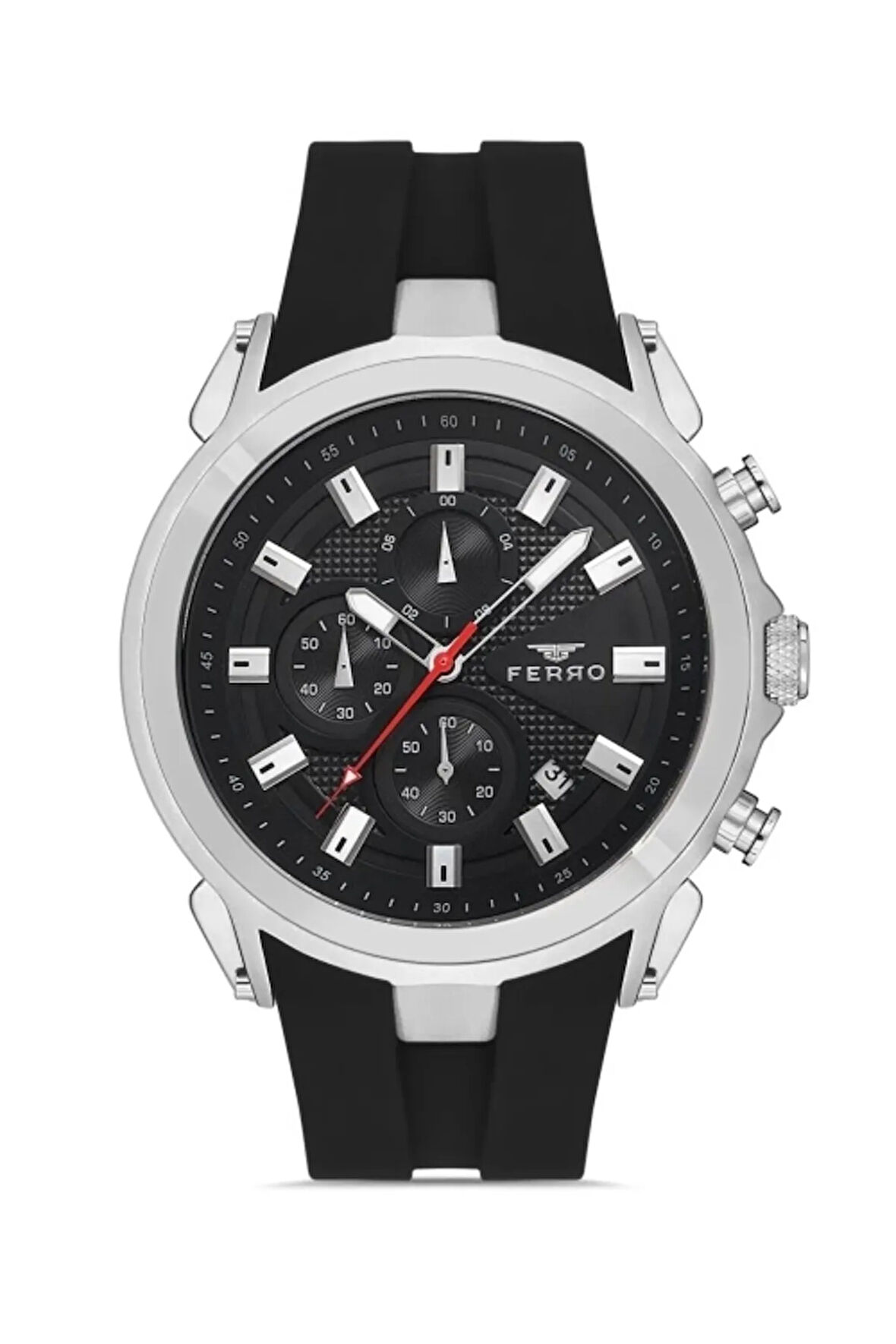 Siyah Silikon Kordon Erkek Kol Saati FM31402D-J4