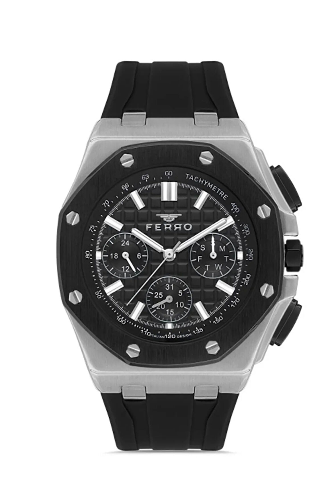 Siyah Silikon Kordon ERKEK Kol Saati FM43001D-J