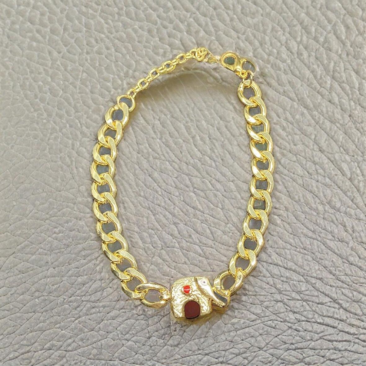 Fil Temalı Bijuteri Gold Bileklik