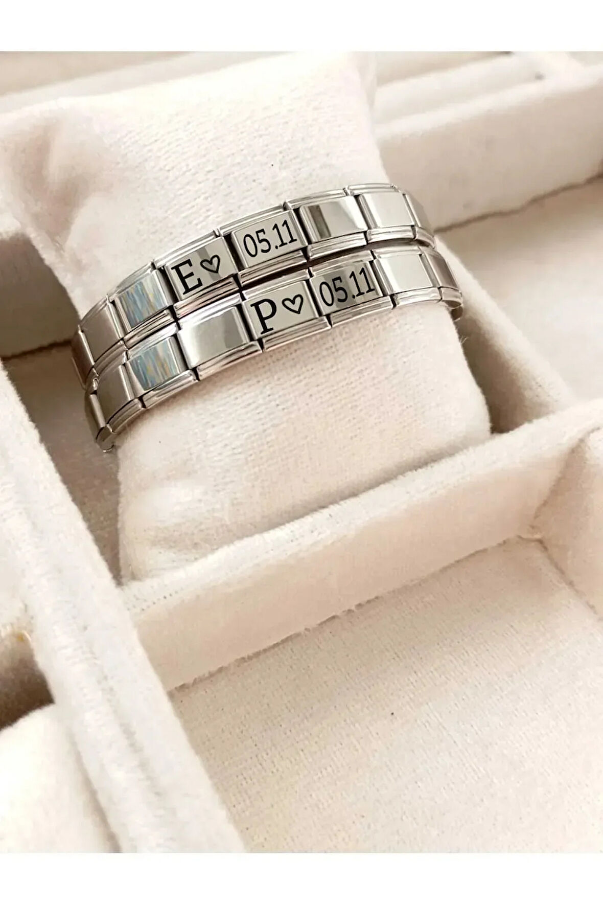 İtalyan Charm Çelik Çift Bilekliği
