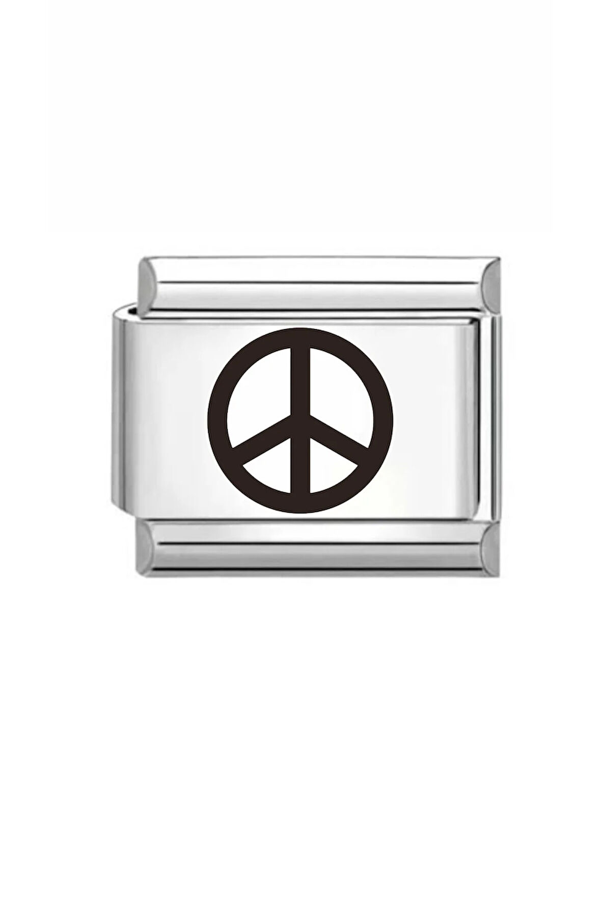 Çelik barış simgesi charm