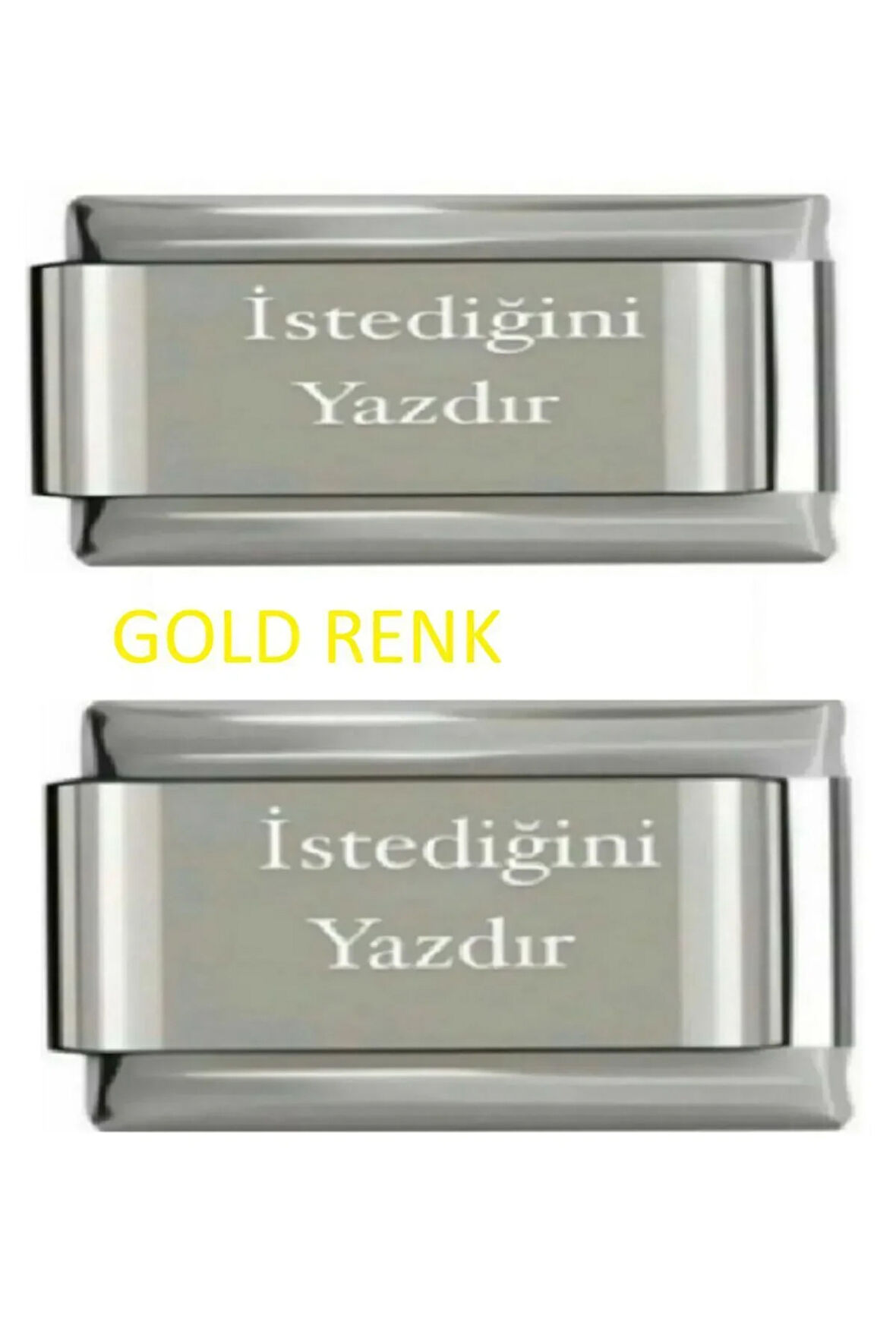 Nomimation Isim Charm Gold Baş Harf Charm Tarih Charm Isminizi Yazdırın 2 Adet Fmaccesories