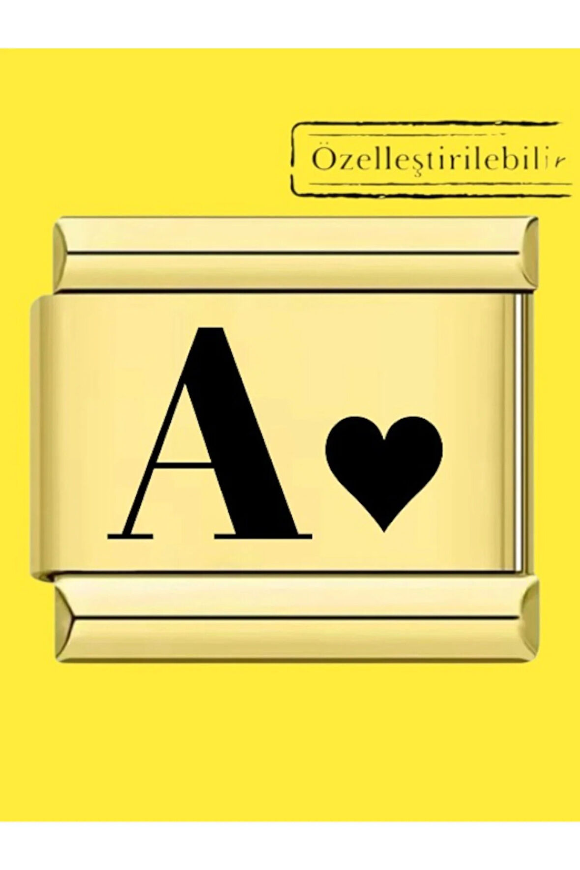 Kişiselleştirilebilir Dilediğini Yazdır Çelik Gold İItalyan Charm Bileklik Ek Linki Lazer Baskı 1 AD