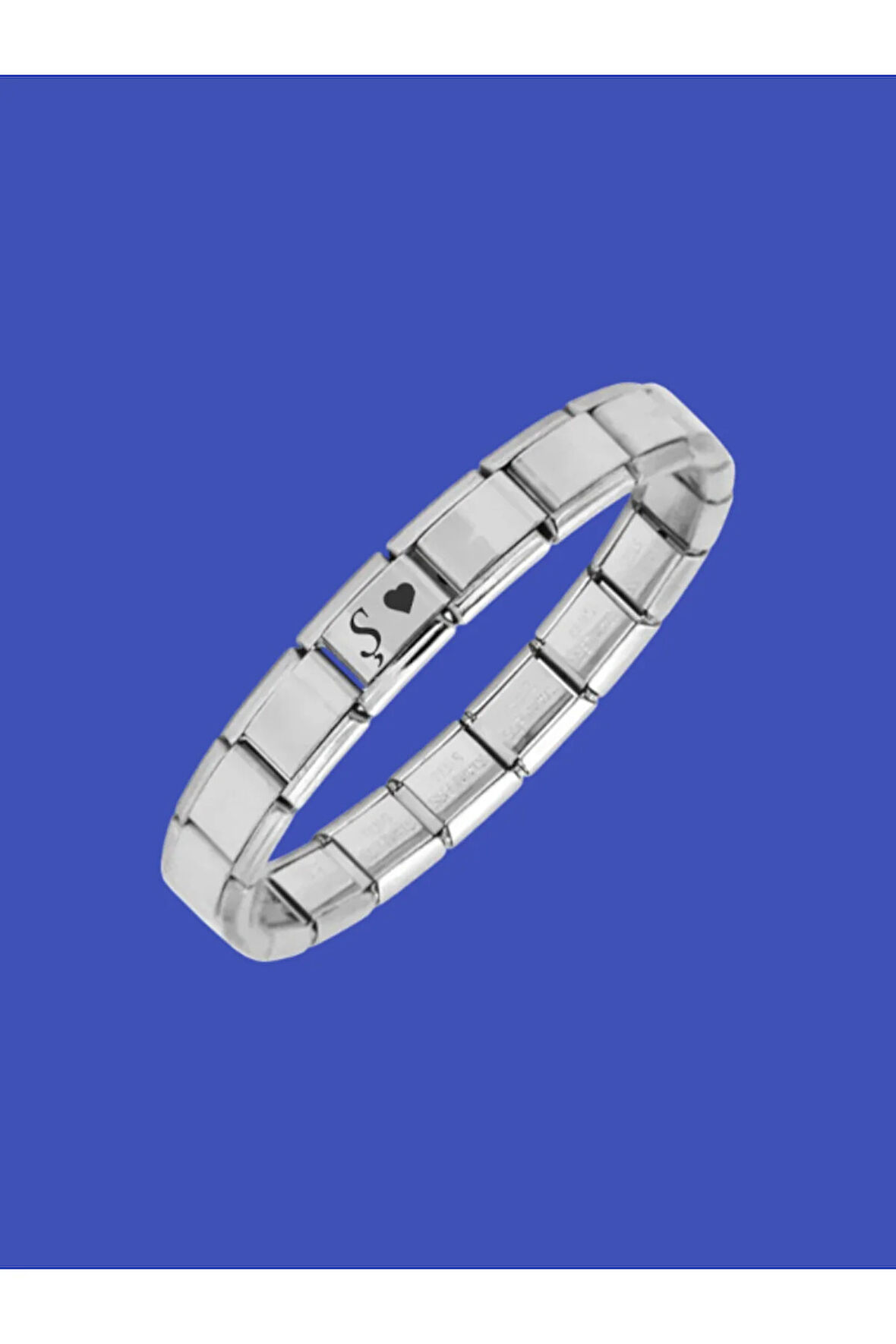 Çelik Bileklik İtalyan Charmlı Kalpli Harfli Kararmaz Solmaz En Güzel Hediye 1 Adet Uniseks Kutulu