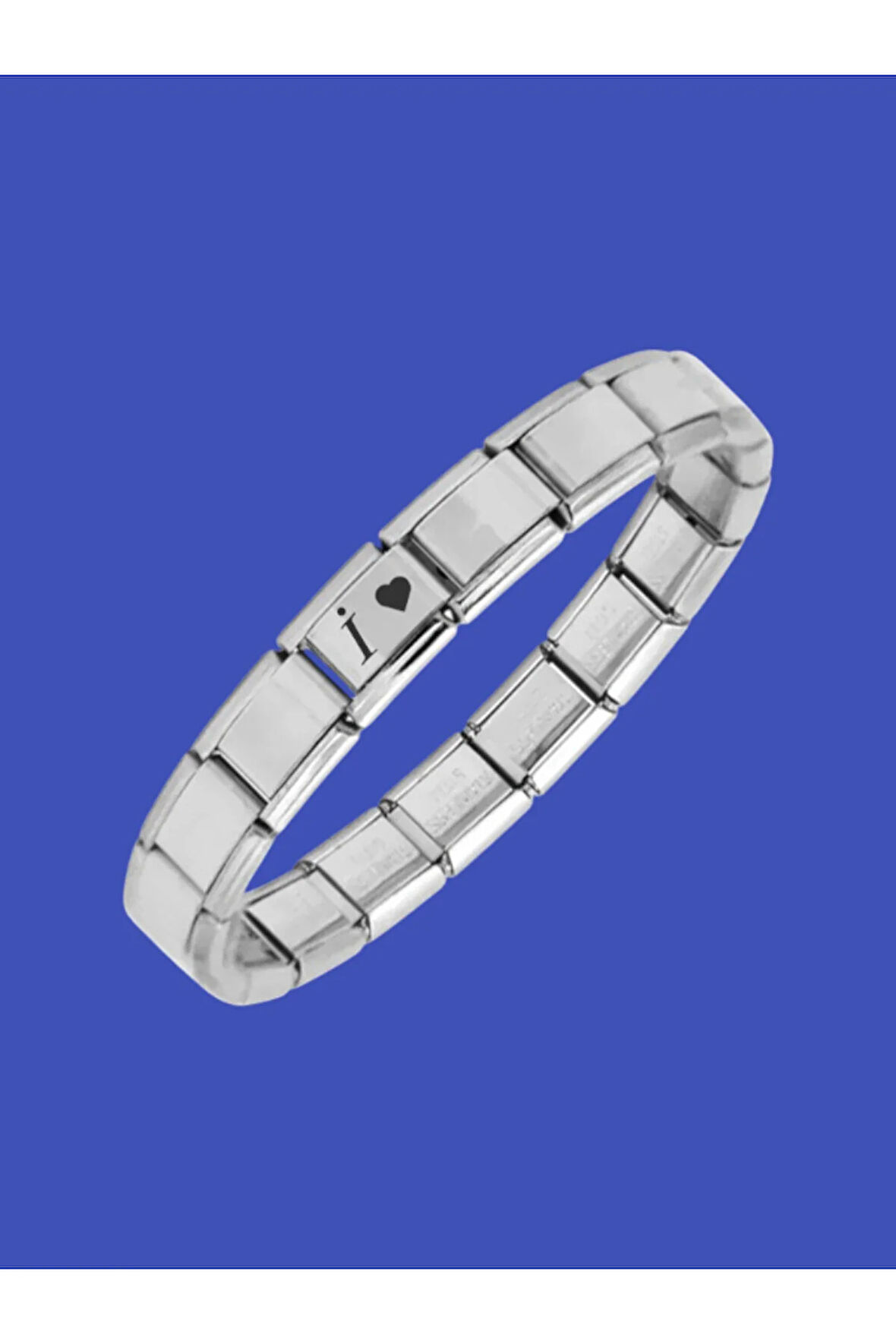 Çelik Bileklik İtalyan Charmlı Kalpli Harfli Kararmaz Solmaz En Güzel Hediye 1 Adet Uniseks Kutulu