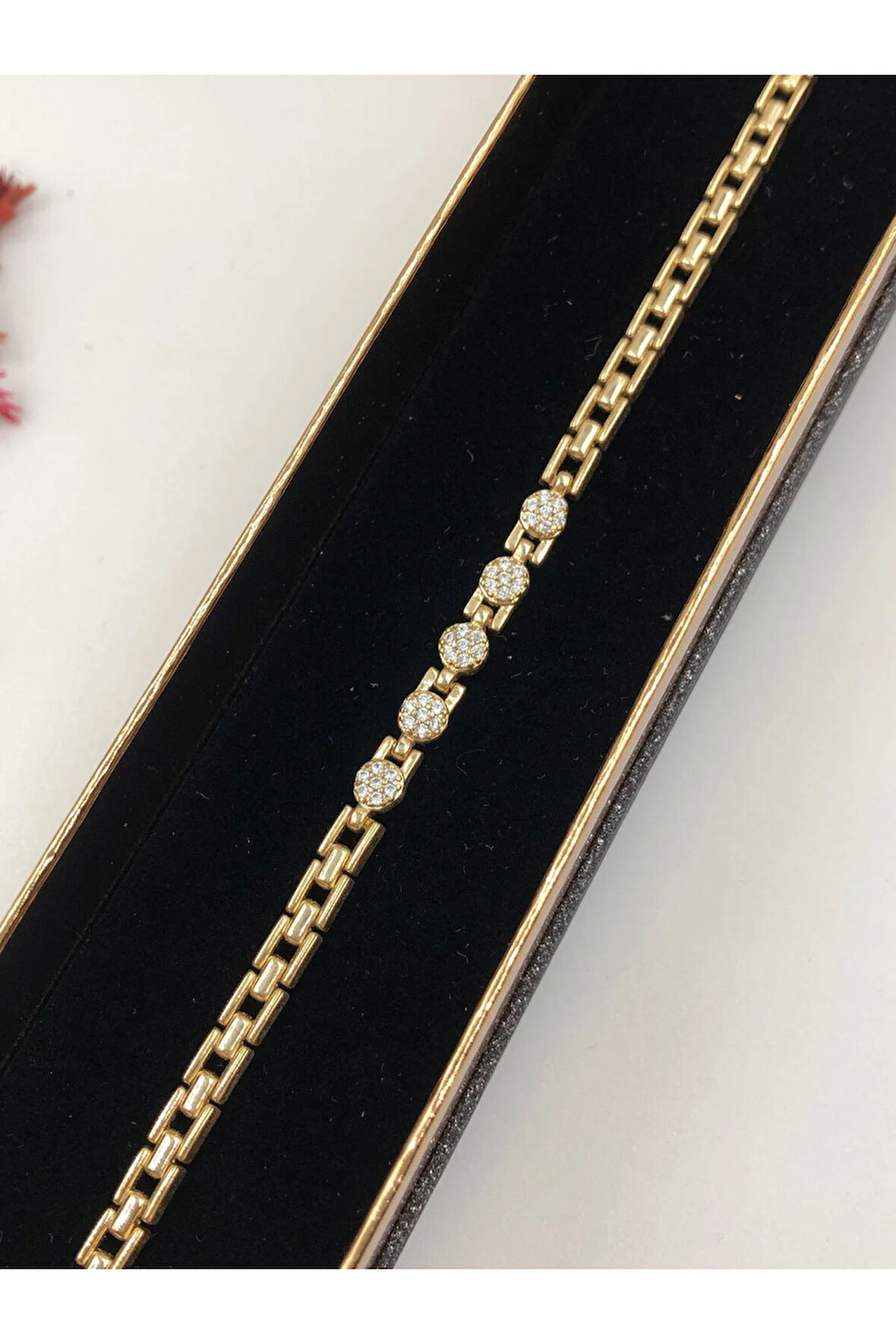 Şıklığın Tamamlayıcısı! Xuping Rose Renk Kadın Bileklik Bakır Renk 16 Cm kutulu Renk Atmaz