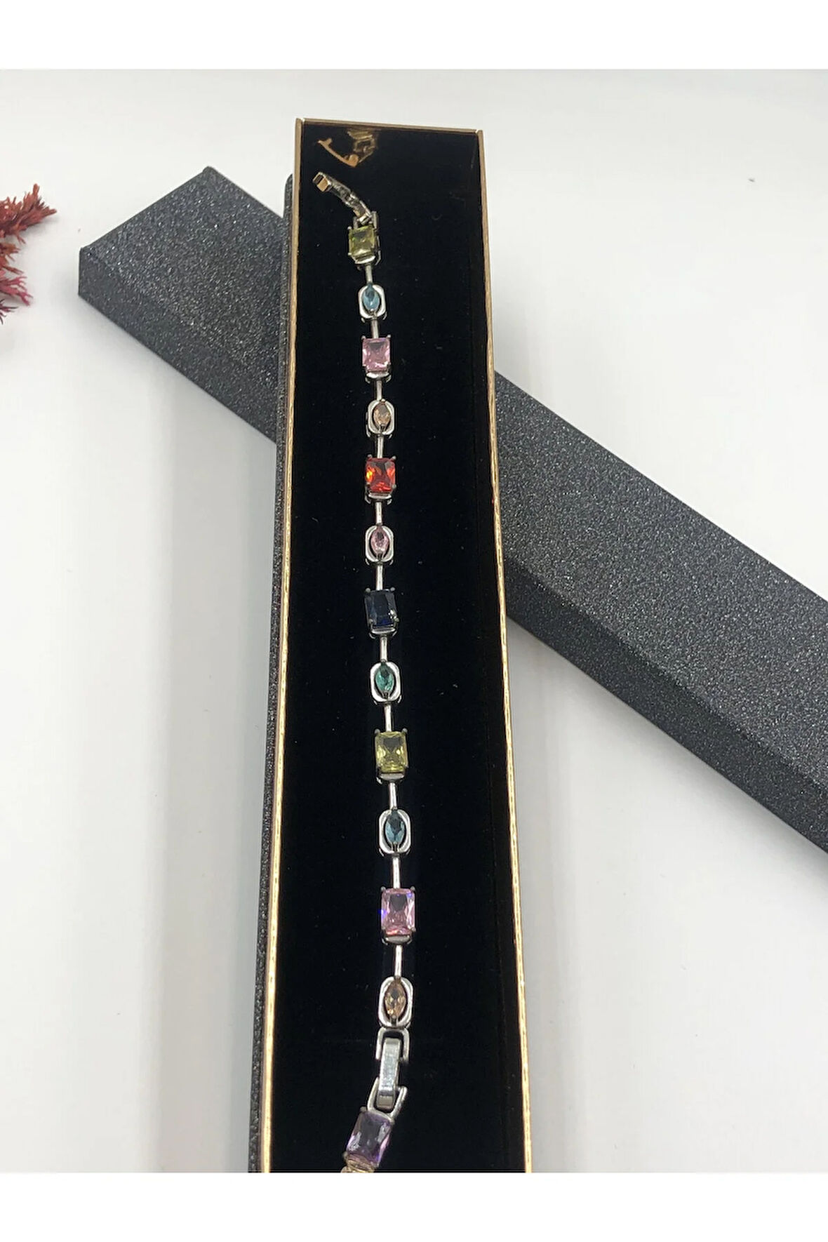 XUPİNG JEWELRY ÇELİK KADIN BİLEKLİK TAŞLI ZİNCİR GÜMÜŞ SİLVER RENK 17+2 CM FATURALI RENK GARANTİLİ