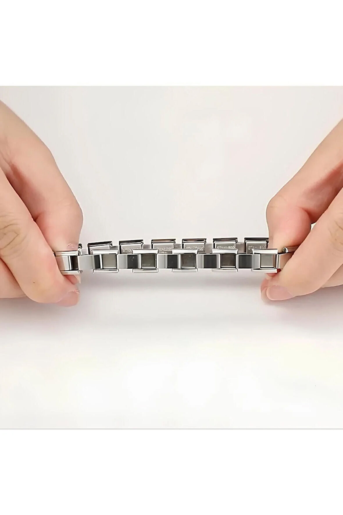 Kişiye Özel Isim Yazılı Italyan Charm 18cm Çelik Bileklik 18 cm gümüş renk bileklik nomi