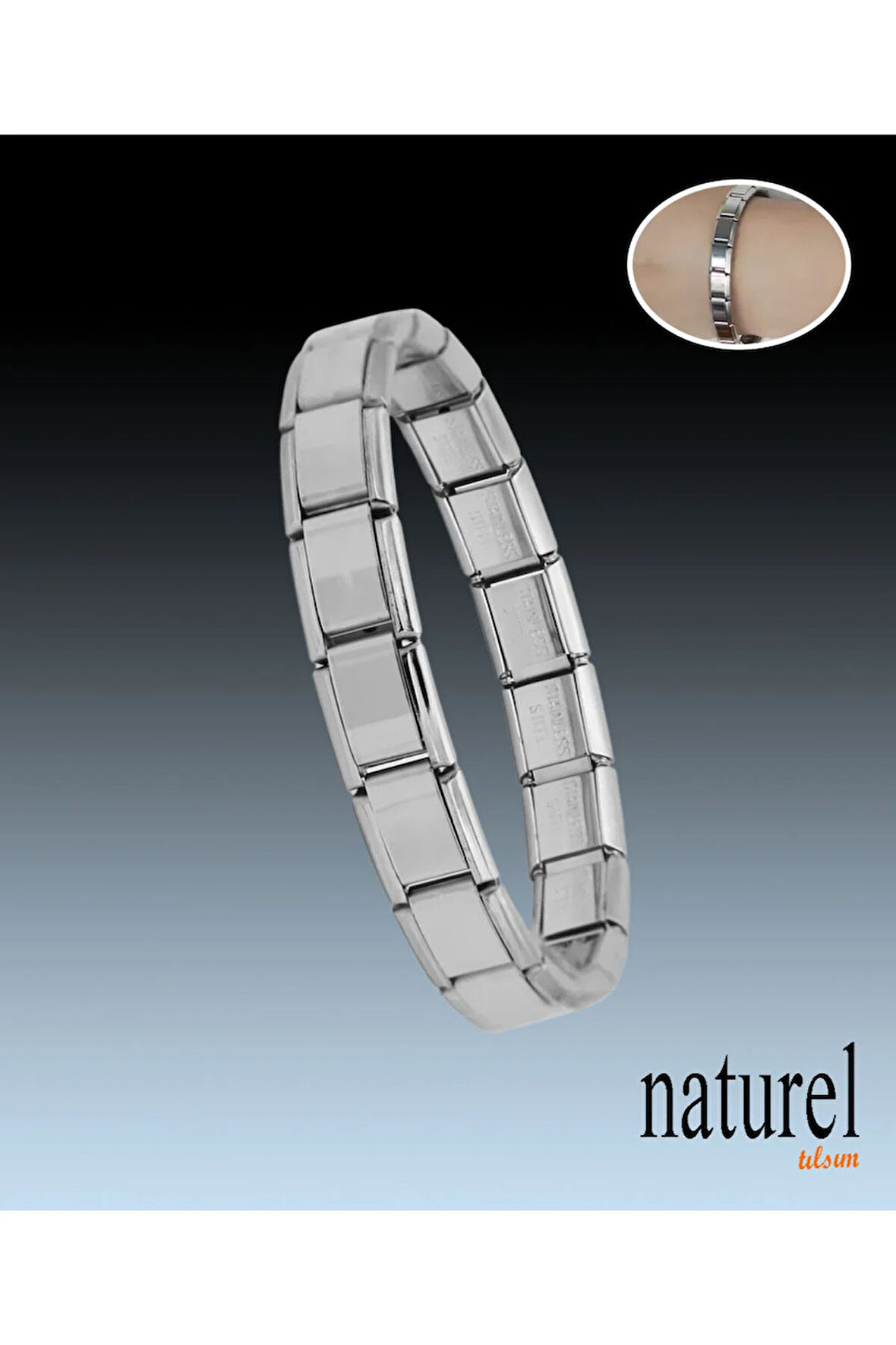 Çelik Bileklik Italyan Charm Bileklik Unisex Paslanmaz Faturalı Fmaccesories 1 Yıl Renk Garantili