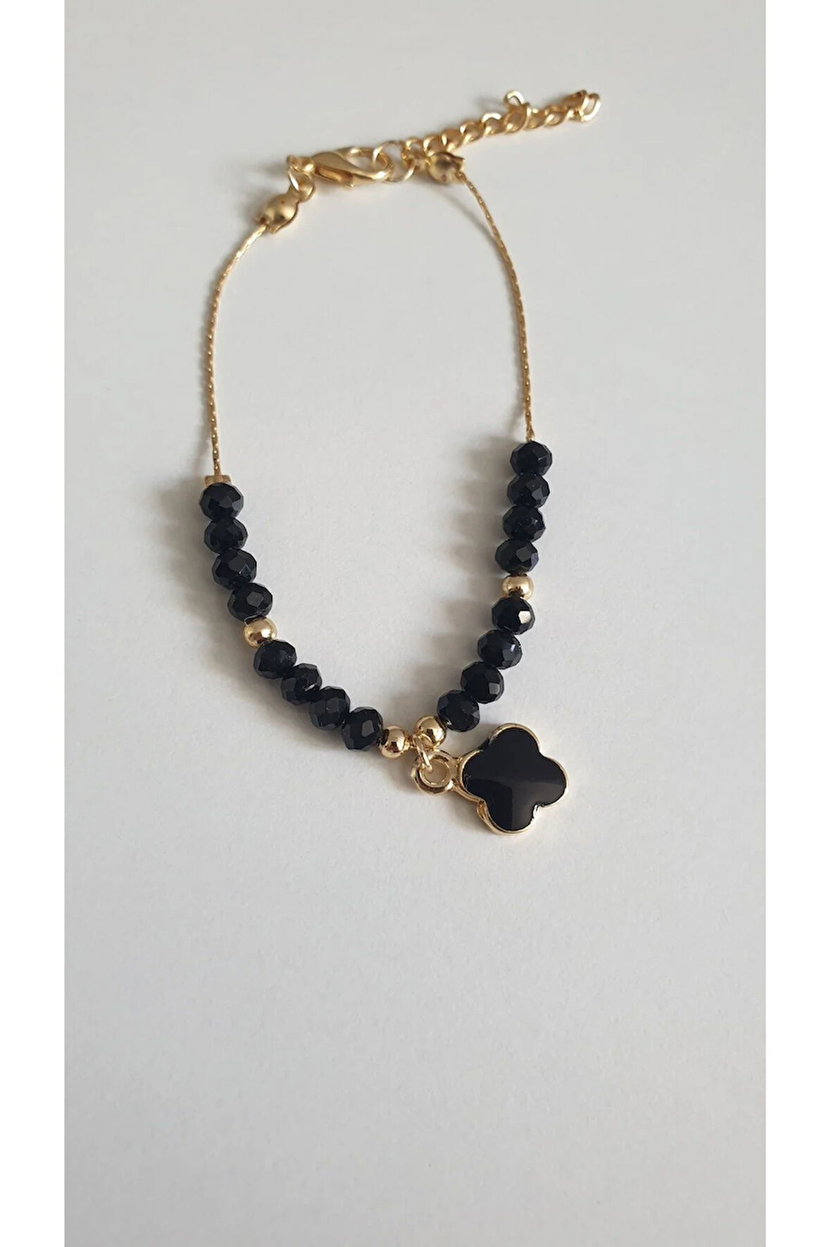 YONCA  DETAYLI BİLEKLİK KADIN ÇELİK KAPLAMA ÇOK ZARİF BONCUK ŞANS VE AŞK BİLEKLİK 18 CM FMACCESORİES