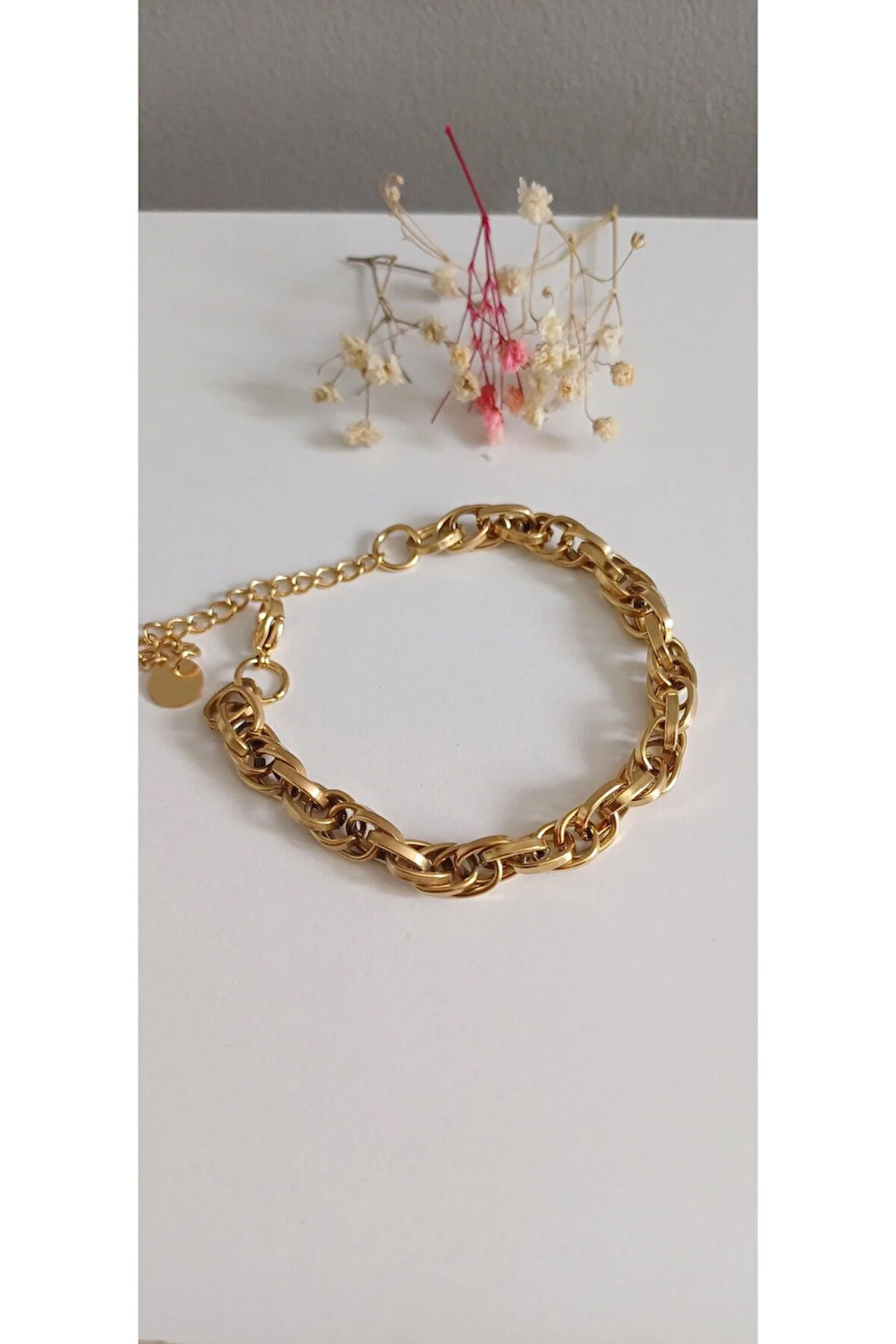 ÇELİK BİLEKLİK SARMAL ZİNCİR  316L KARARMAZ RENK ATMAZ 16 CM ANTİ ALERJİK