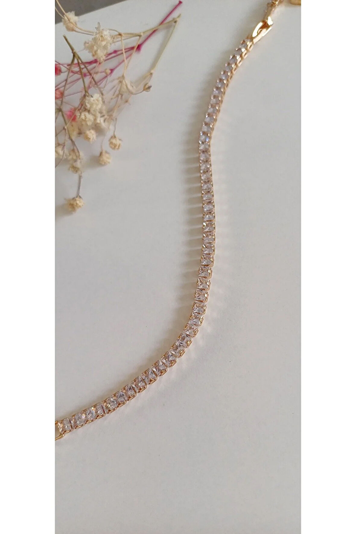 ÇELİK BİLEKLİK SU YOLU BAGET TAŞLI 316L KARARMAZ RENK ATMAZ 16 CM ANTİ ALERJİK