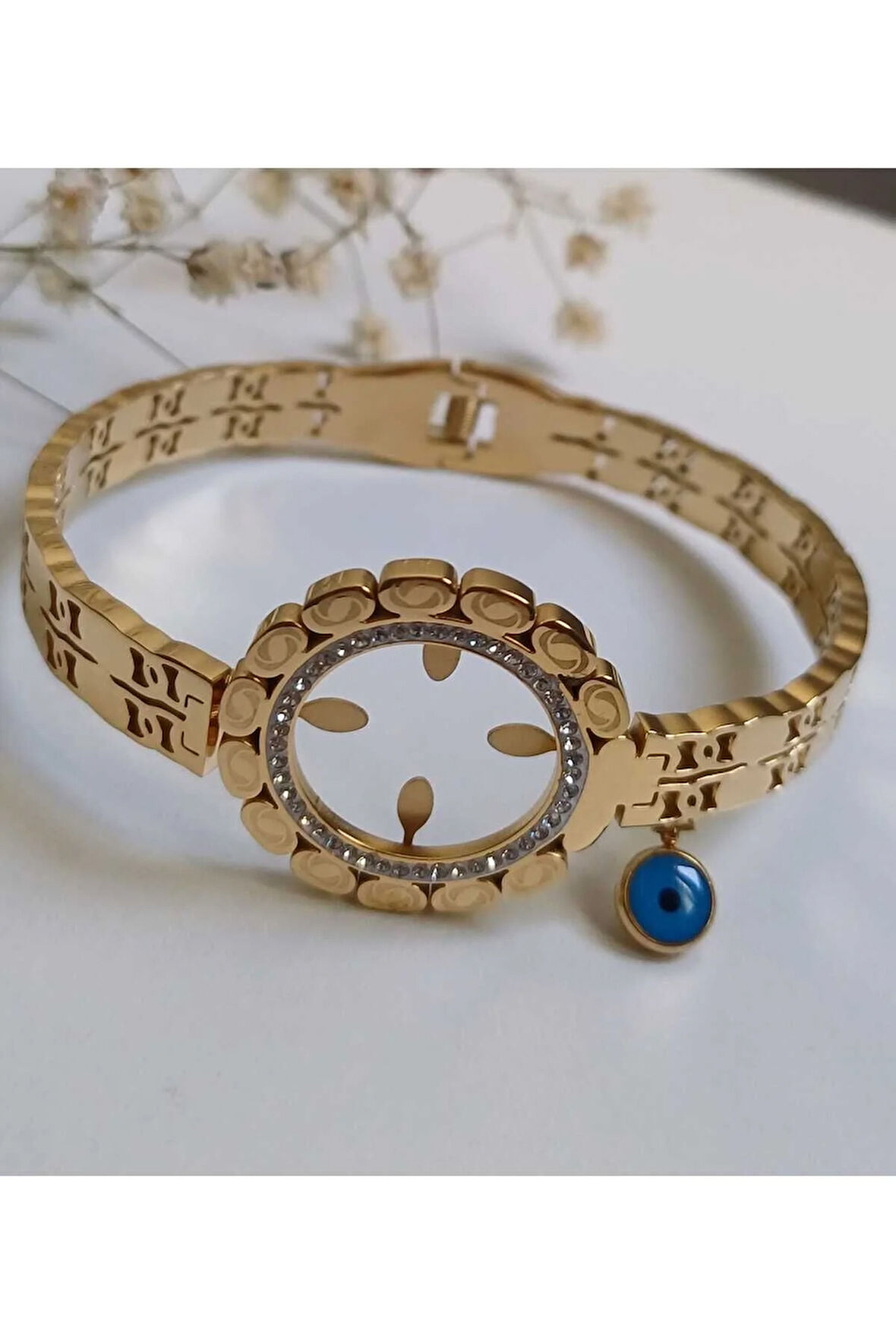 Çeyrekli Kelepçe Çelik 316 Stanlee Steel Damgalı Altın Takılabilen Boş Fma223