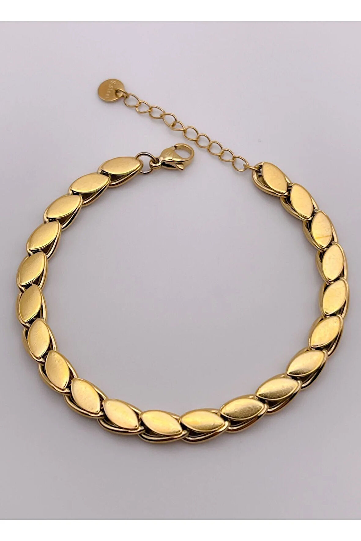 Çelik Bileklik Büyük Arpa Bileklik Renk Gold