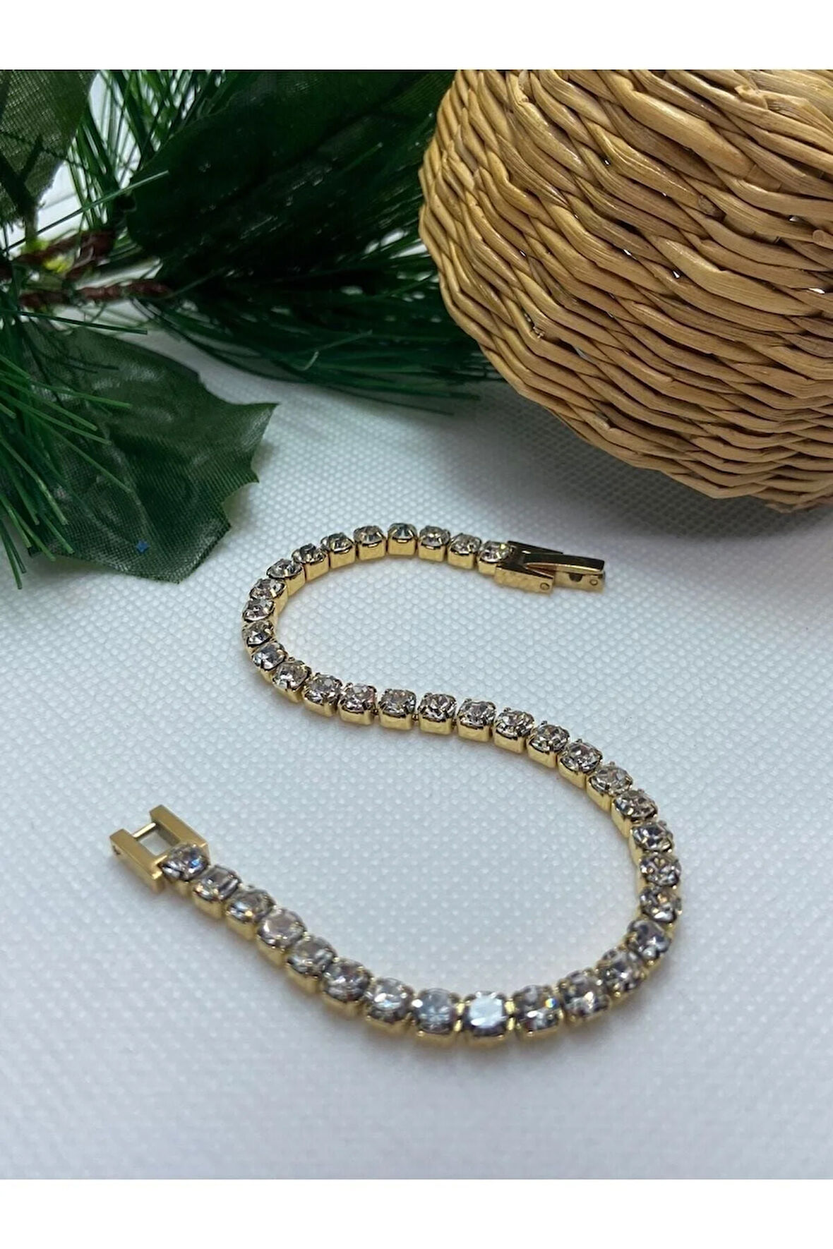 Kadın 316l Çelik Gold Su Yolu Bileklik