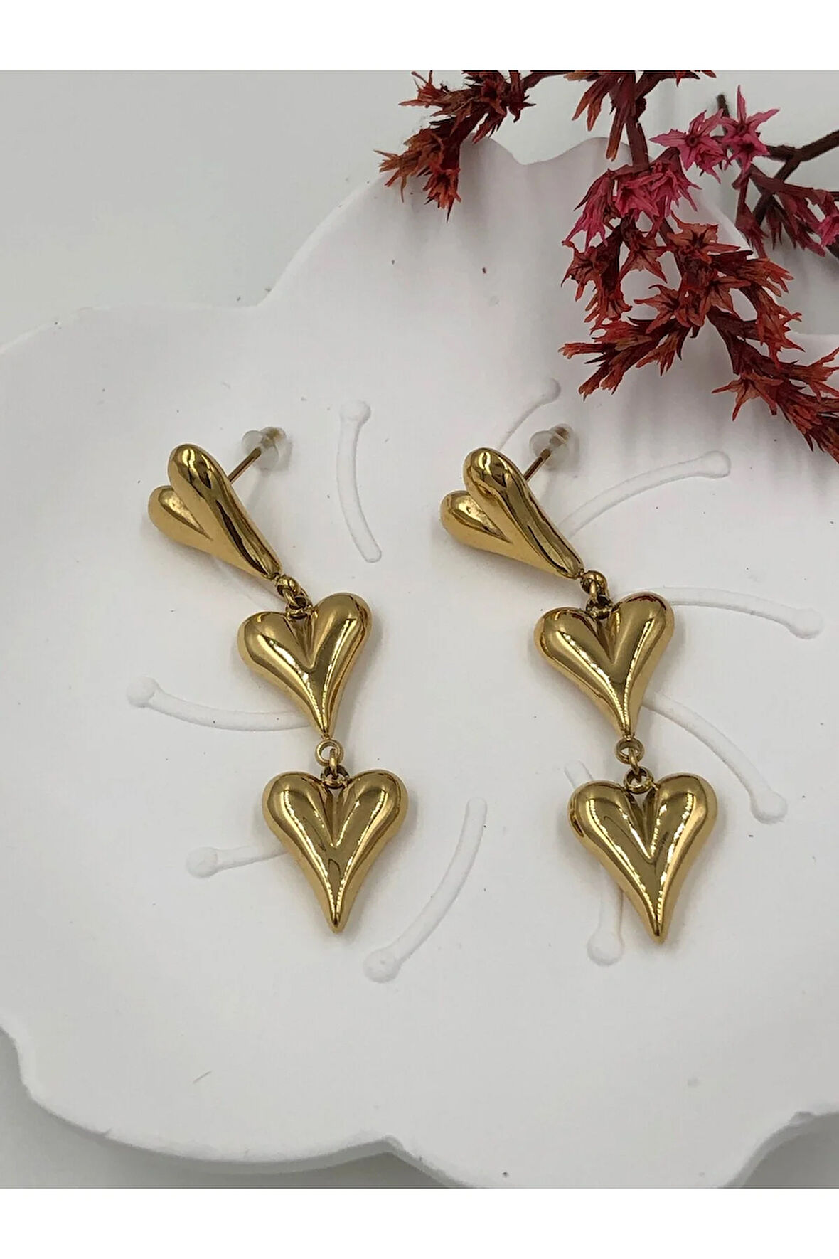 ÇELİK KADIN KÜPE PASLANMAZ ÇELİK RENK BOY AÇIKLAMADA YAZIYOR GÖRSELLER FMACCESORİES MARKASININDIR