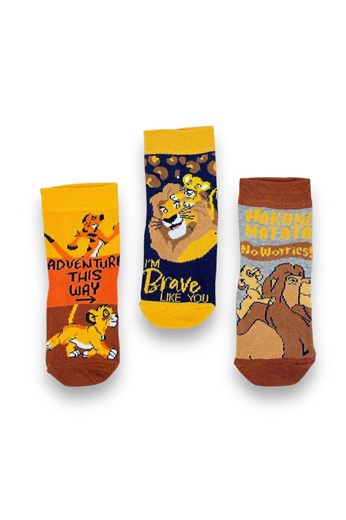 Aslan Kral Lisanslı Erkek Çocuk 3 Çift Soket Çorap 21580