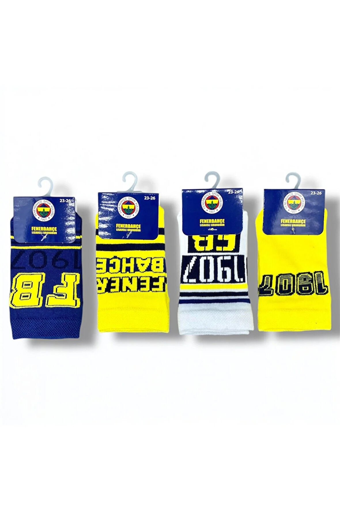 Lisanslı Çocuk 4 Çift Patik Çorap 1907-P