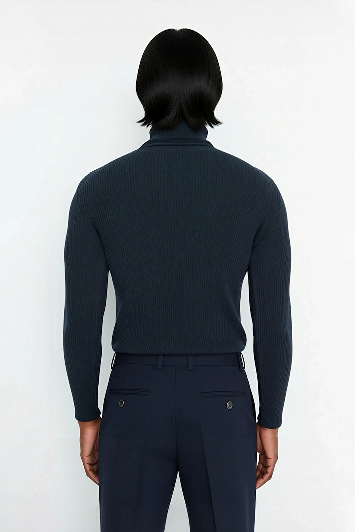 Erkek Fitted Balıkçı Yaka Fitilli Pamuklu Kışlık Kazak Soğuk Havalarda Tarz Sahibi Görünüm Sağlar