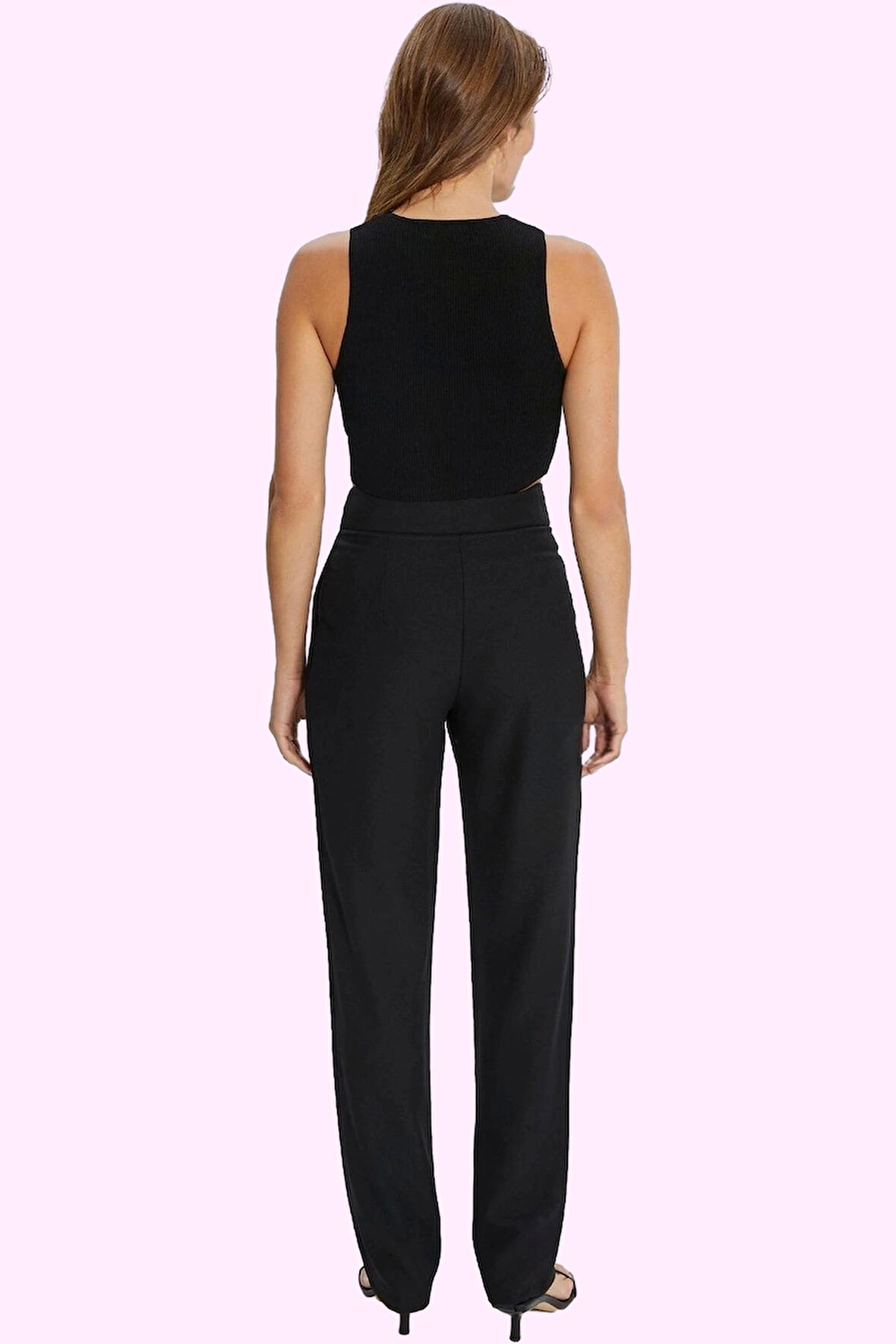 Kadın Basic Geniş Paça Pantolon Yüksek Bel Rahat Kullanım Yaz Aylarının Vazgeçilmezi