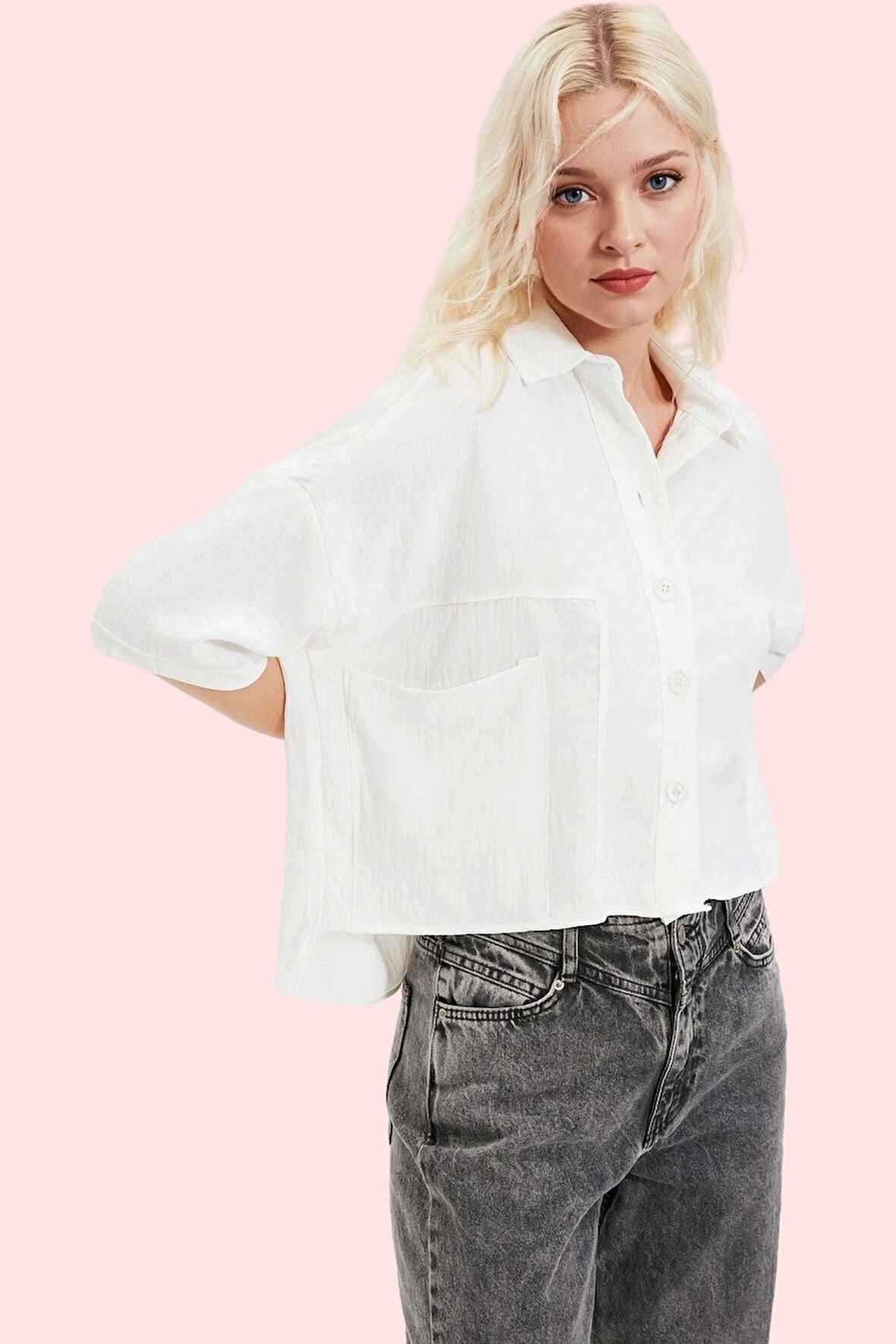 Kadın Basic Oversize Gömlek Şık Ve Rahat Günlük Kombinler İçin Hafta Sonu Kaliteli Malzeme