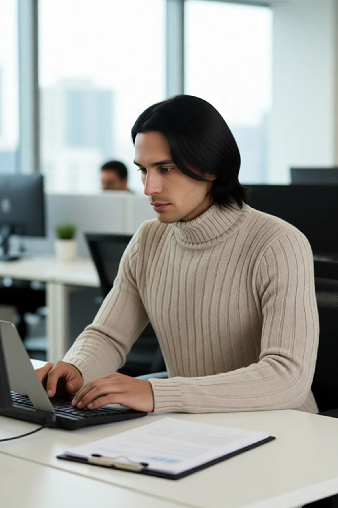 Erkek Fitted Balıkçı Yaka Triko Kazak Uzun Kollu Basic Tasarım Soğuk Günler İçin İdeal Konfor