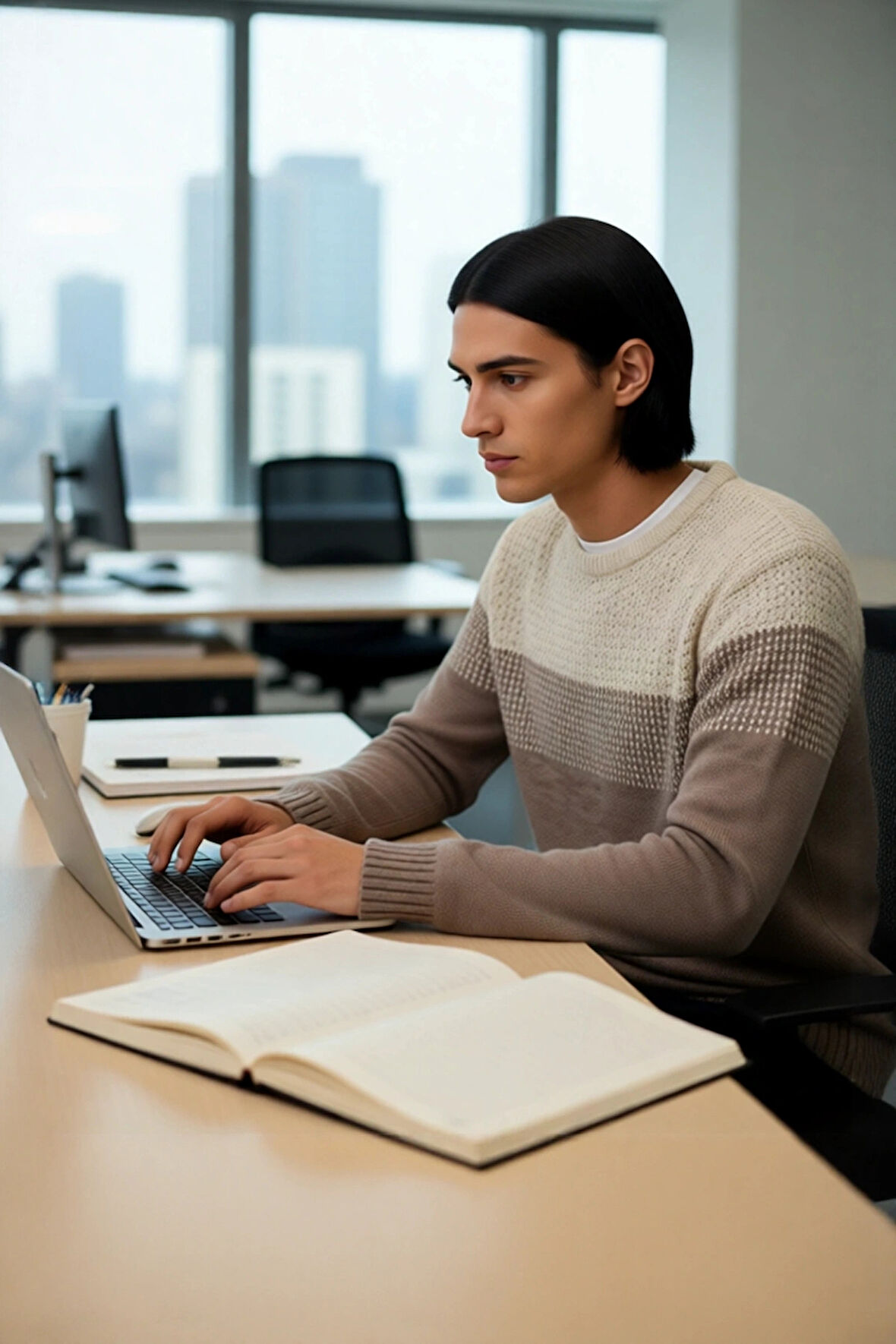 Erkek Rahat Kesim Bisiklet Yaka Renk Bloklu Akrilik Triko Kazak Soğuk Havalar İçin Mükemmel
