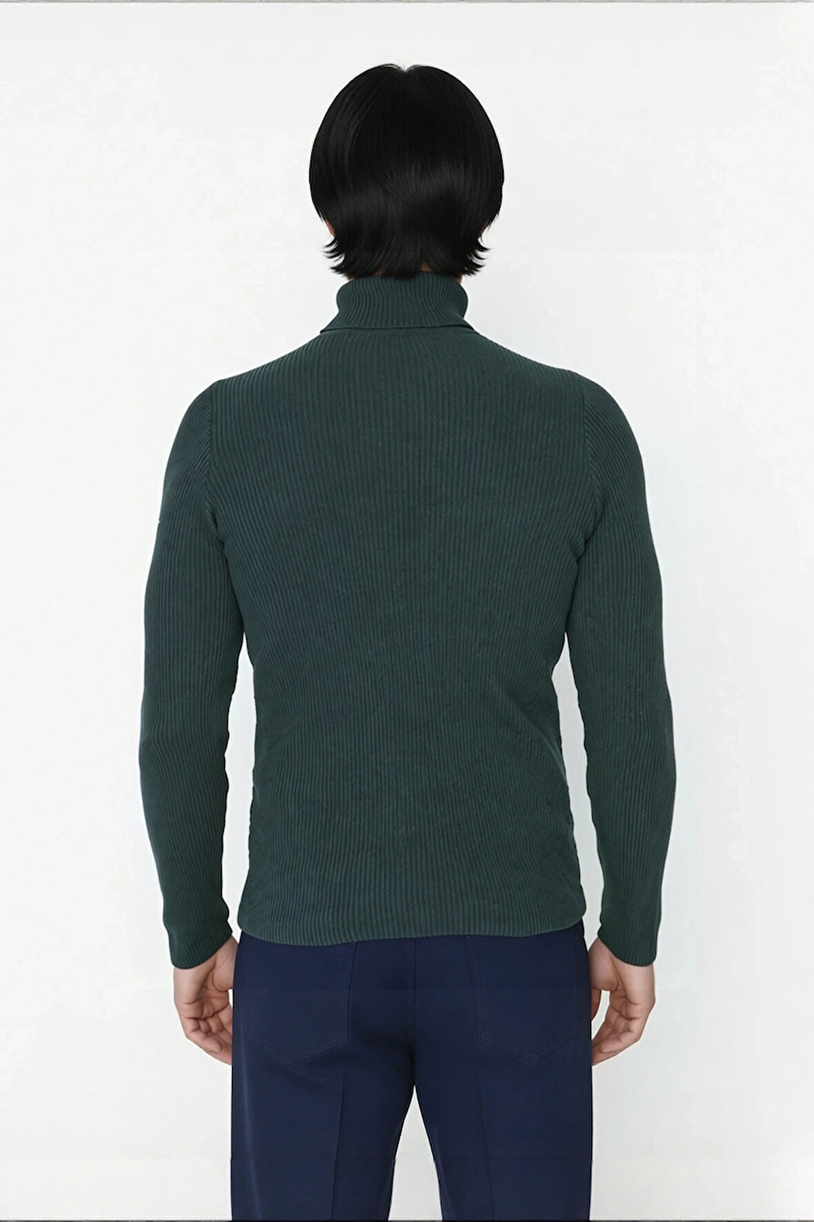 Erkek Fitted Balıkçı Yaka Fitilli Pamuklu Kışlık Kazak Soğuk Havalarda Tarz Sahibi Görünüm Sağlar