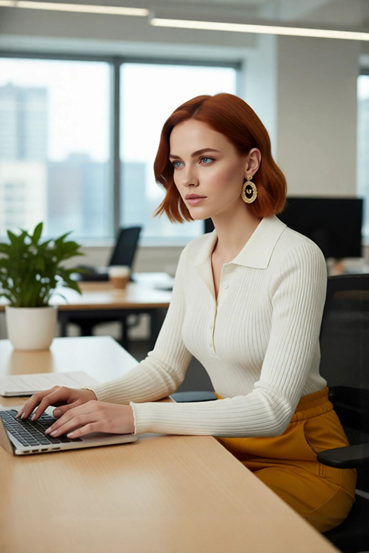 Kadın Basic Siluet Fitted Kesim Fitilli Dokulu Polo Yaka Triko Kazak Günlük Kullanım Kaliteli