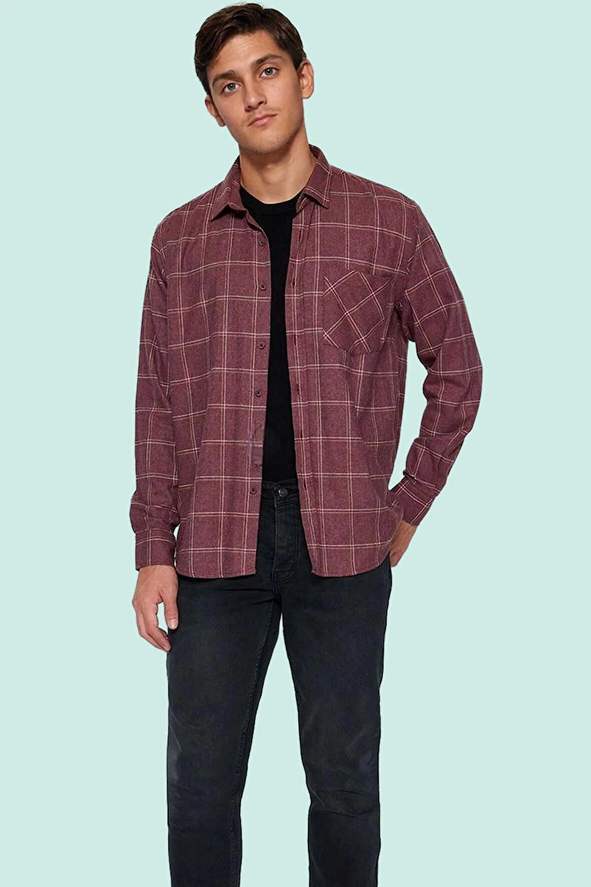 Erkek Günlük Kullanım İçin Kareli Flanel Gömlek Regular Fit Pamuk Yaz Aylarının Vazgeçilmezi