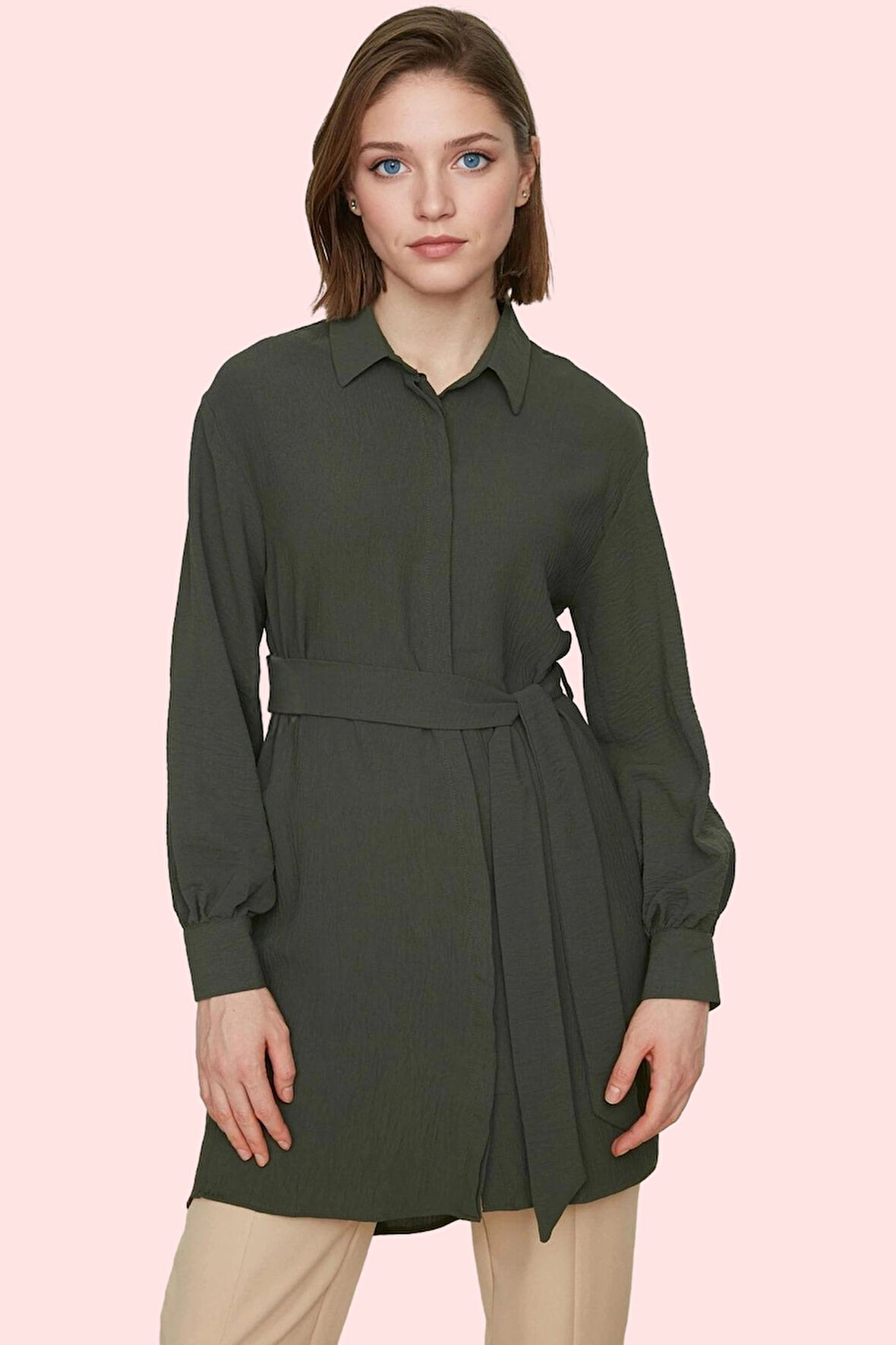 Kadın Düğmeli Gömlek Uzun Kollu Rahat Günlük Stil Fitted Kalıp Hafta Sonu Kaliteli Malzeme