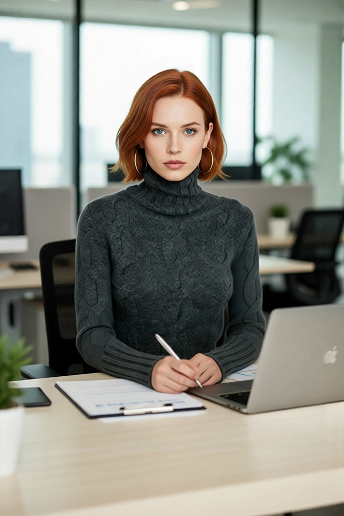 Kadın Casual Regular Kalıp Dik Yaka Saç Örgü Uzun Kollu Süper Crop Triko Kazak Modeli Kaliteli