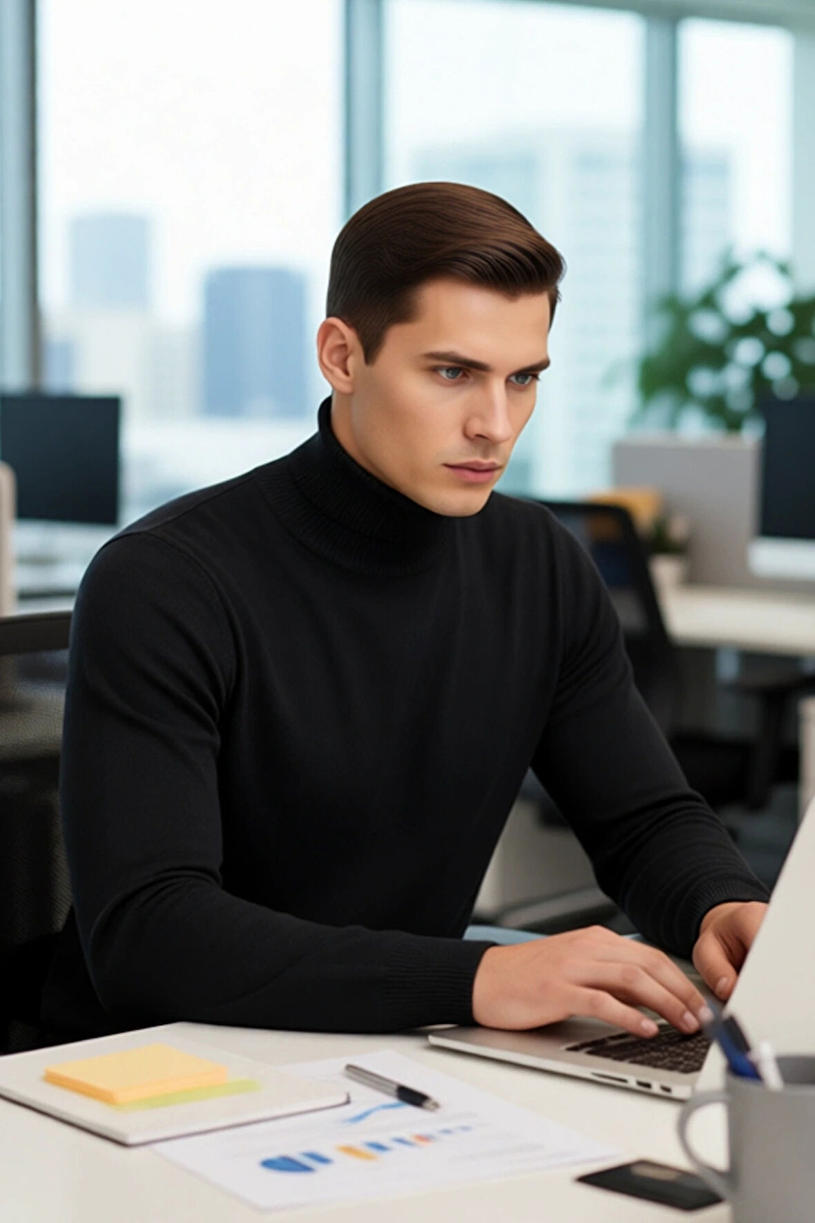 Erkek Dar Kesim Balıkçı Yaka Akrilik Örgü Triko Kazak Kış Sonbahar Günlük Kombinlerde Şıklık